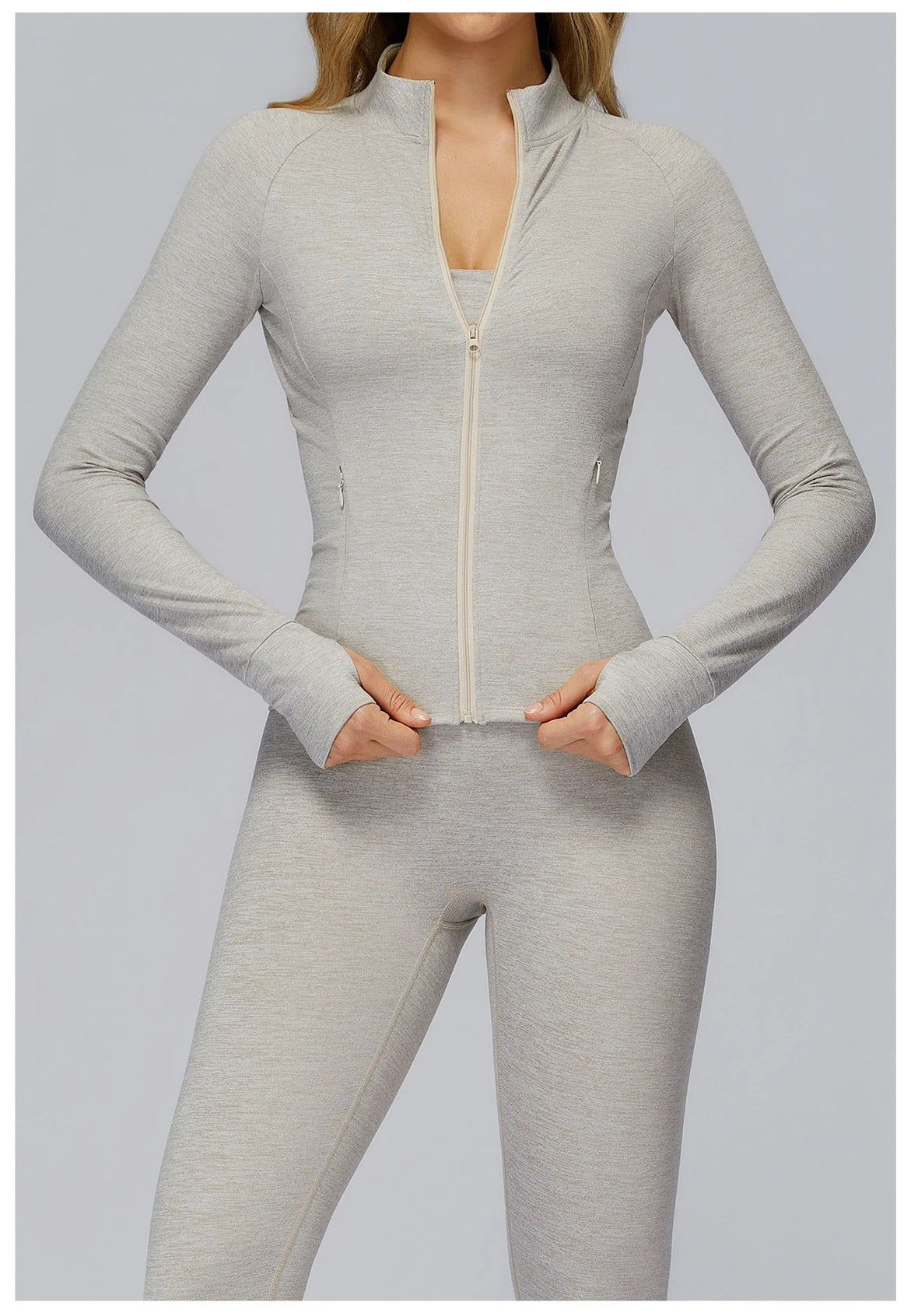 Zip Fitness Clothes Women Long Sleeve Sports Jacket Gym Clothes Woman Yoga Shirt Quick Dry Top Sunscreen Sportswear Yoga Clothes