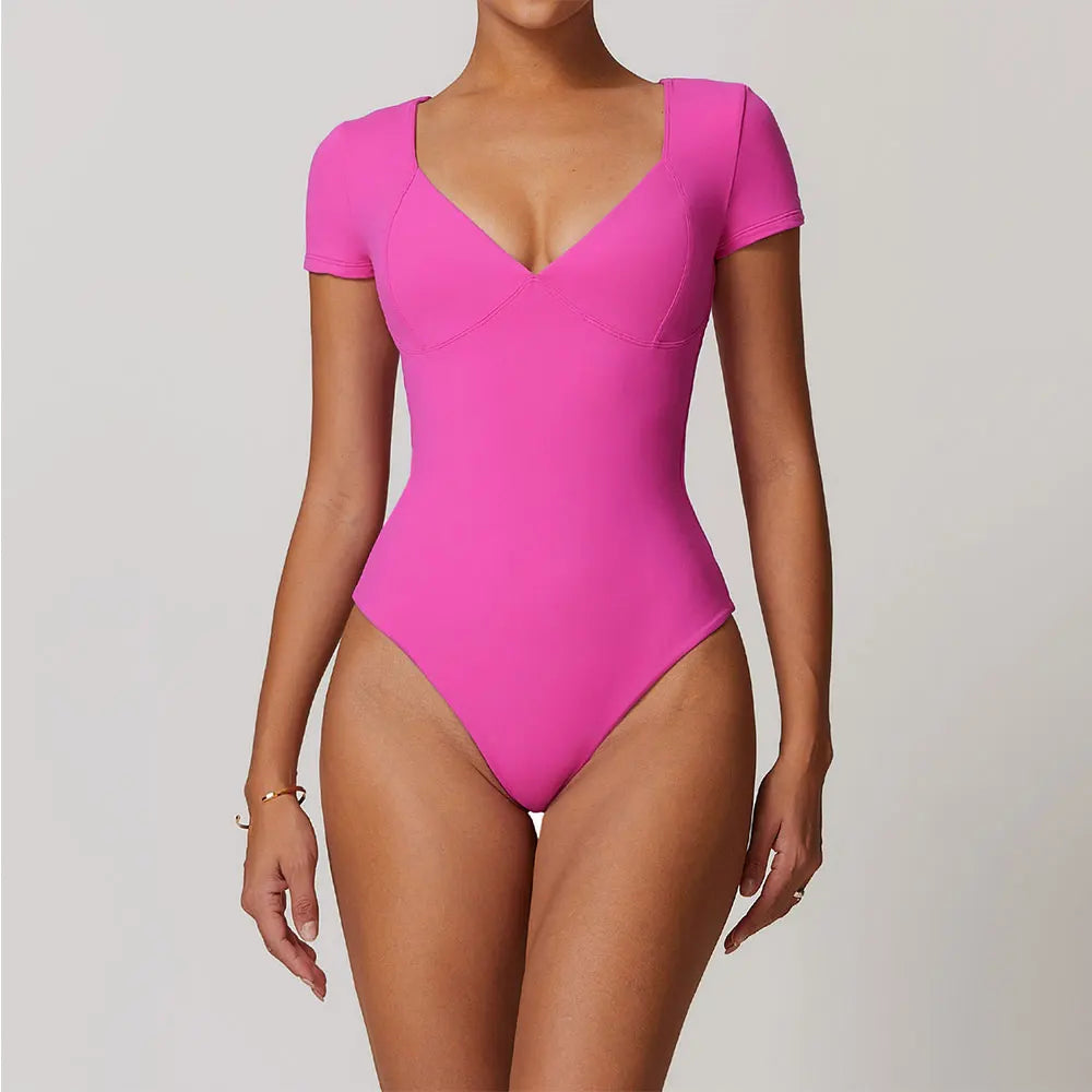 Workout Jumpsuit Triangle Sports Overalls Women Gym Clothing Running Fitness Suit Gym Tracksuit Short Sportswear Yoga Set