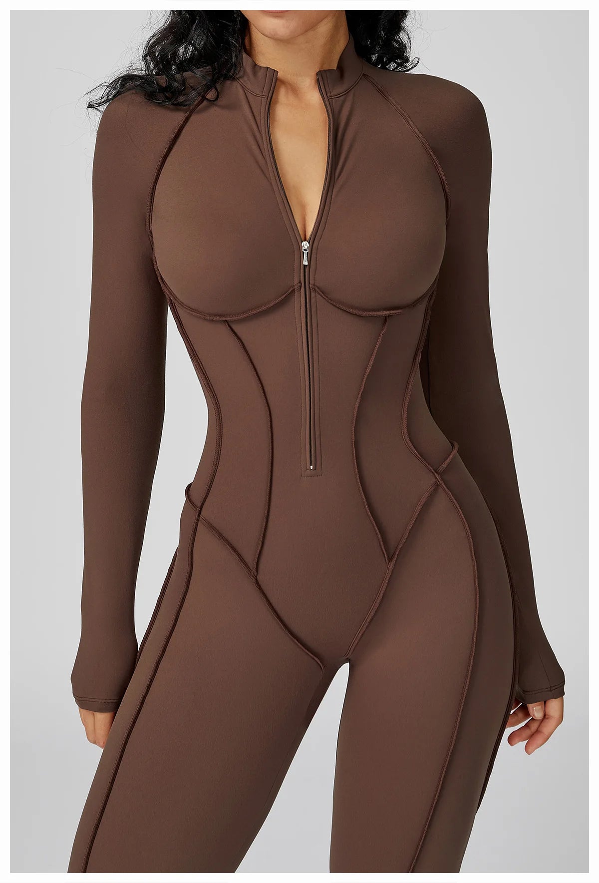 Women Sport Bodysuit Fitness Yoga Zipper Jumpsuit High Elasticity Outdoors Gym Tracksuits Workout Sports Sexy Jumpsuit Sportwear