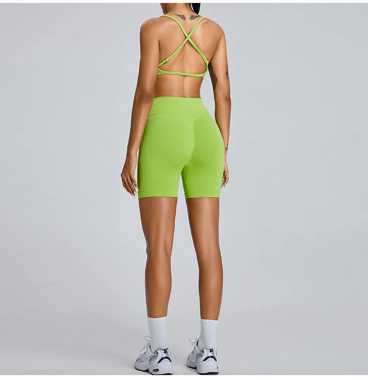 Seamless Yoga Shorts Women High Waist Workout Shorts Fitness Yoga Lift Butt Fitness Women Shorts Gym Short Running Sportswear