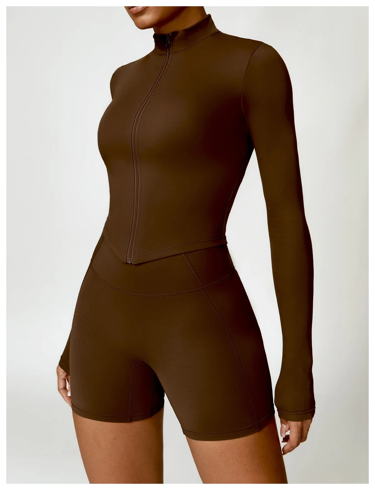 New Running Elasticity Yoga Jacket Zipper Slimming Top Coat Women's Sports Jacket Gym Workout Sports Long Sleeves Women Tights