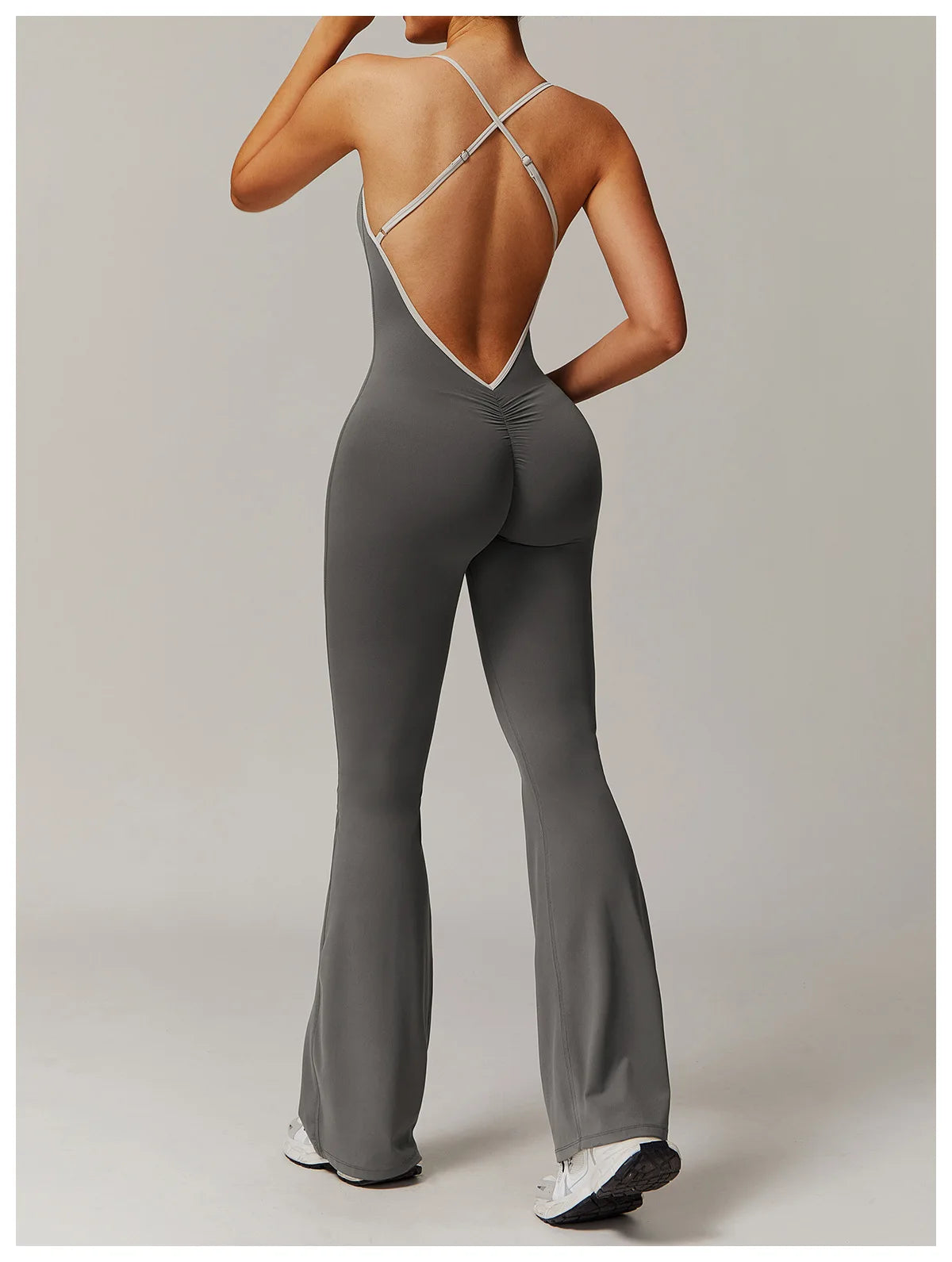 Sexy Back V Jumpsuit Gym Set Women Training Yoga Suit Sportswear Women Sports Jumpsuit Fitness Rompers Stretch Workout Bodysuits