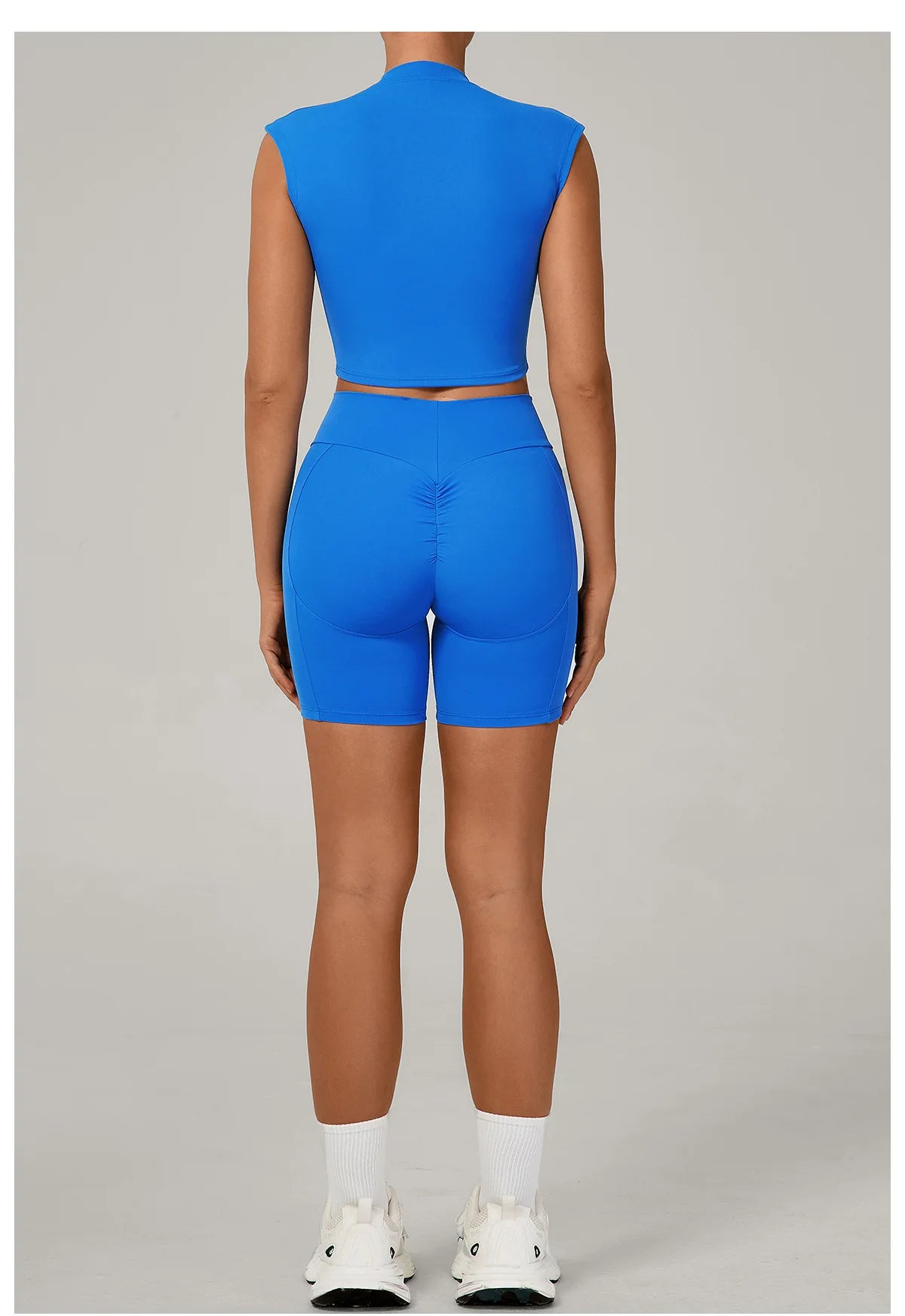 Yoga Sets Workout Sets Women Tracksuit 2 Pieces Gym Suits Yoga Short Sleeves High Waist Shorts Outfits Running Fitness Clothes