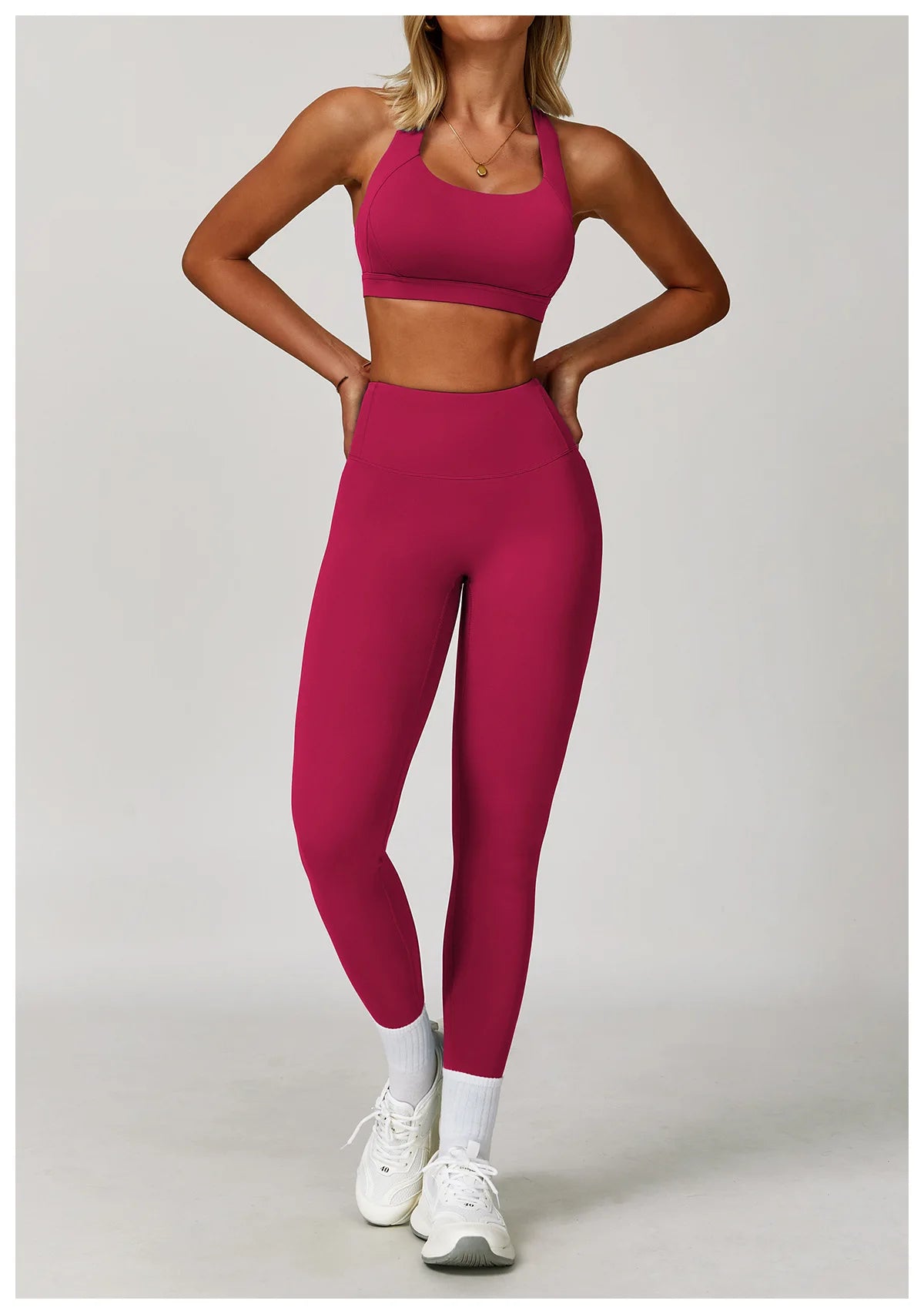 2PCS Women's Tracksuit Athletic Wear Yoga Set Workout Shorts Sportswear Gym Clothing High Waist Leggings Fitness Bra Sports Suit