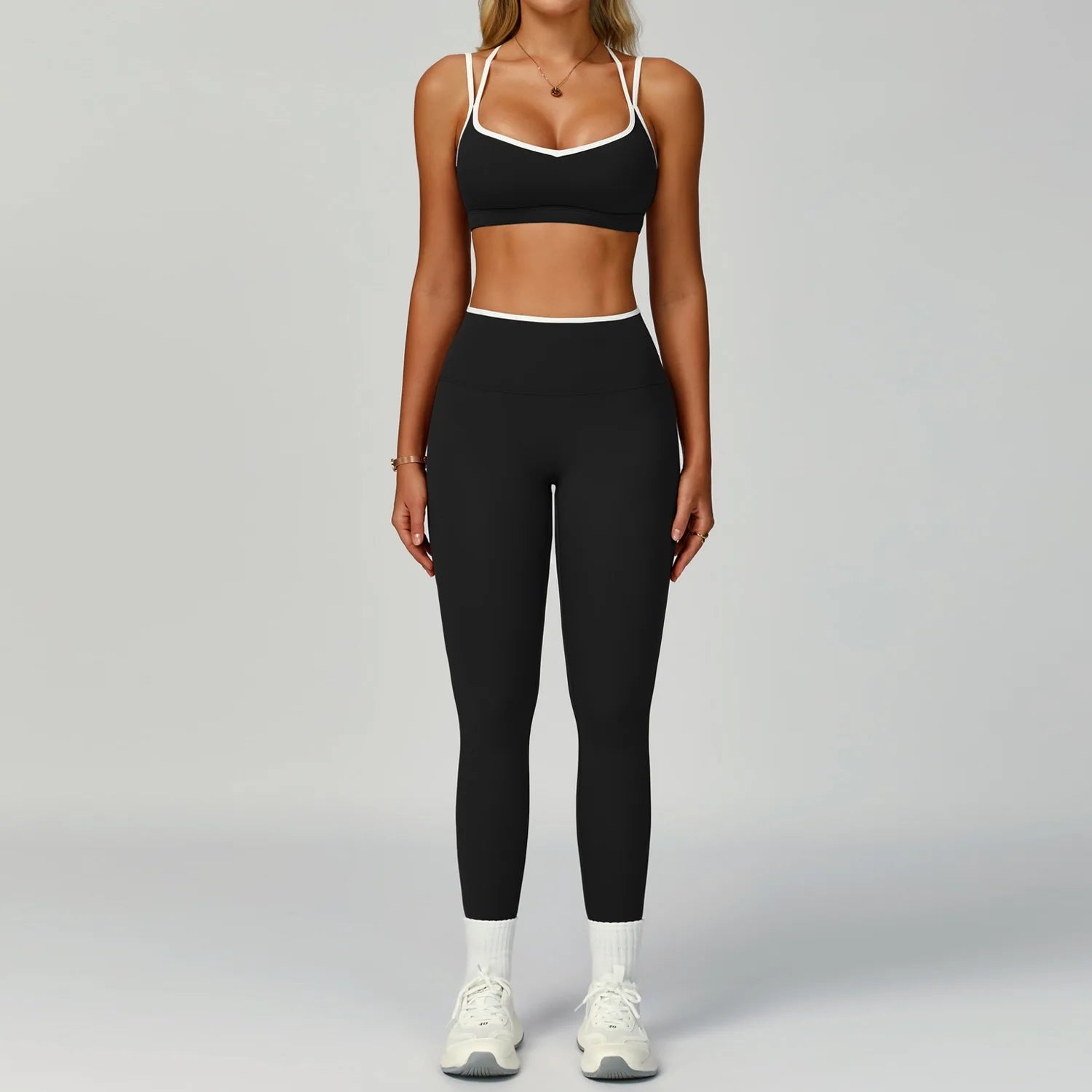 Gym Tracksuit Yoga Set 2 Pieces Workout Outfits Fitness Sportswear High Waist Leggings Sports Bra Athletic Wear Women Clothes