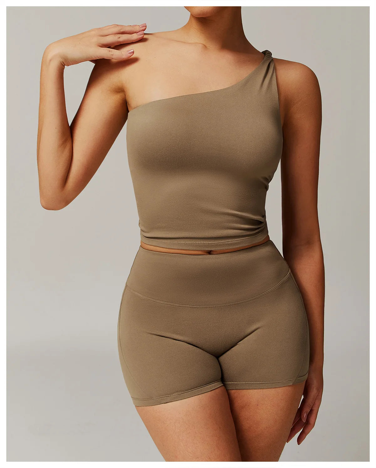 Single Shoulder Tank Top Women Gym Women Sports Underwear Push Up Crop Top Fitness Bra Breathable Running Athletic Sportswear