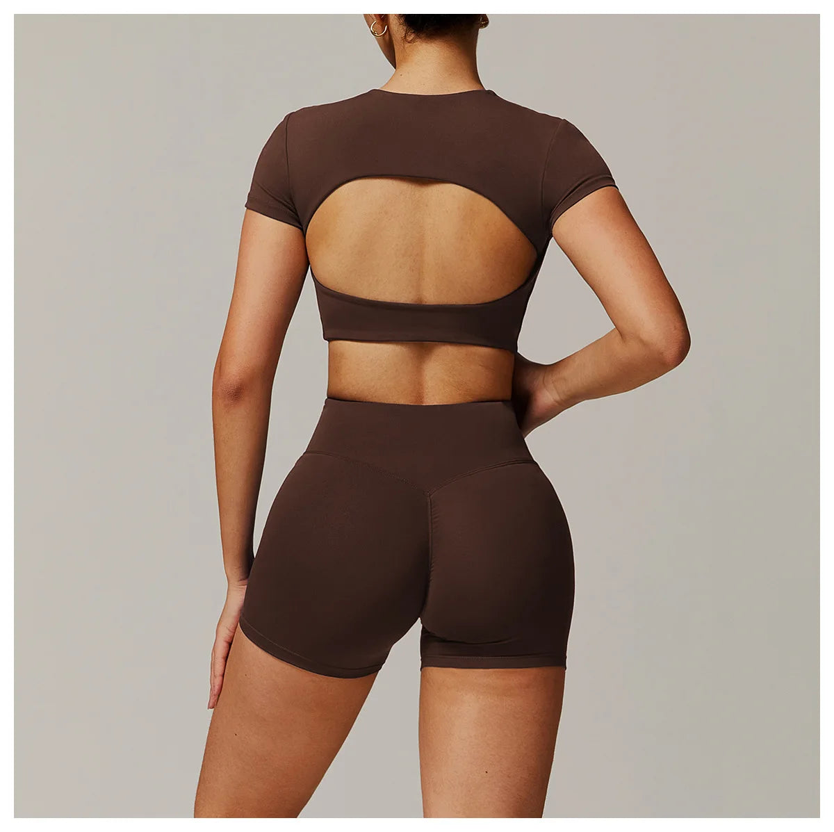 Yoga Top Sport T Shirts Women Fitness Clothes Workout Short Sleeve Top Yoga Shirt Gym Running Back Hollow Out Push Up Sport Top