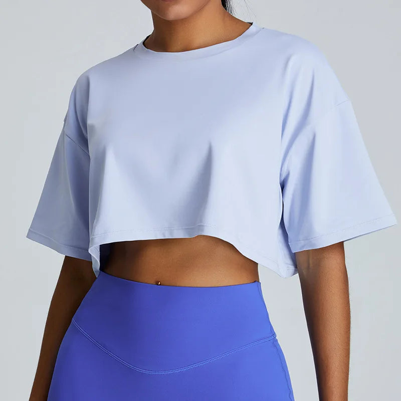 Loose Yoga Short Sleeves Women Breathable Quick Drying Yoga Clothes for Women Running Fitness Tops Sports Short Sleeved T-shirts