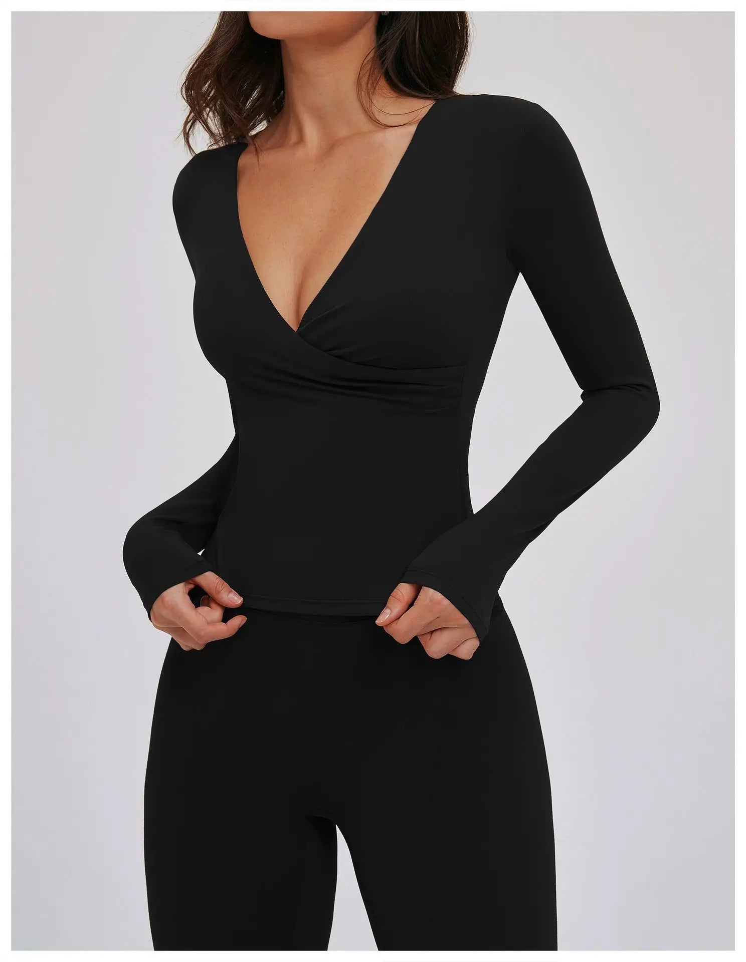 Sexy Yoga Shirts For Women Long Sleeve Fitness Top Running Gym Clothes Workout Shirts Dry Fit Breathable High Elastic Sports Top