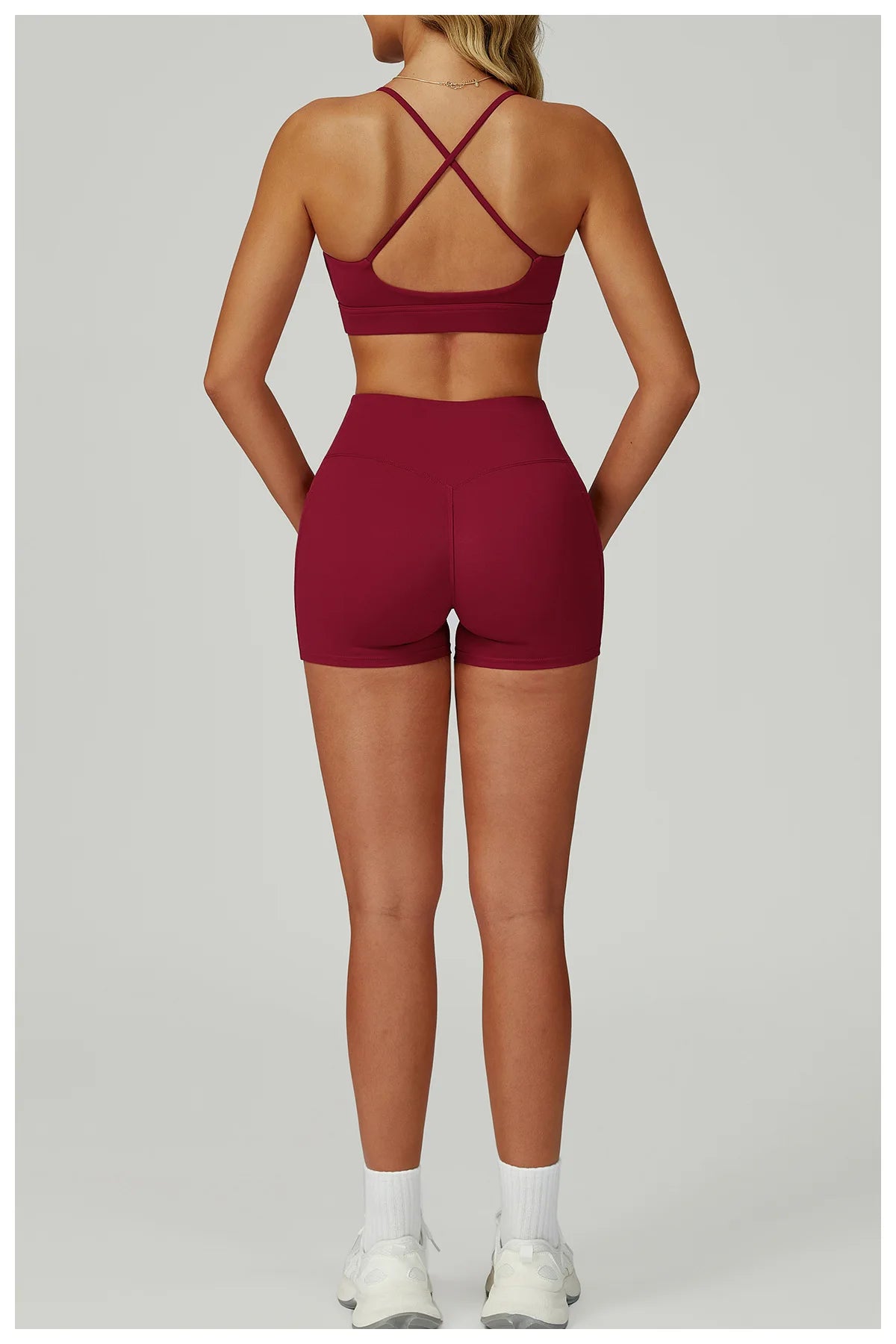 Yoga Suit 2PCS Women Tracksuit Sports Bra High Waist Leggings Shorts Outfit Gym Set Fitness Workout Clothes Push Up Sportswear