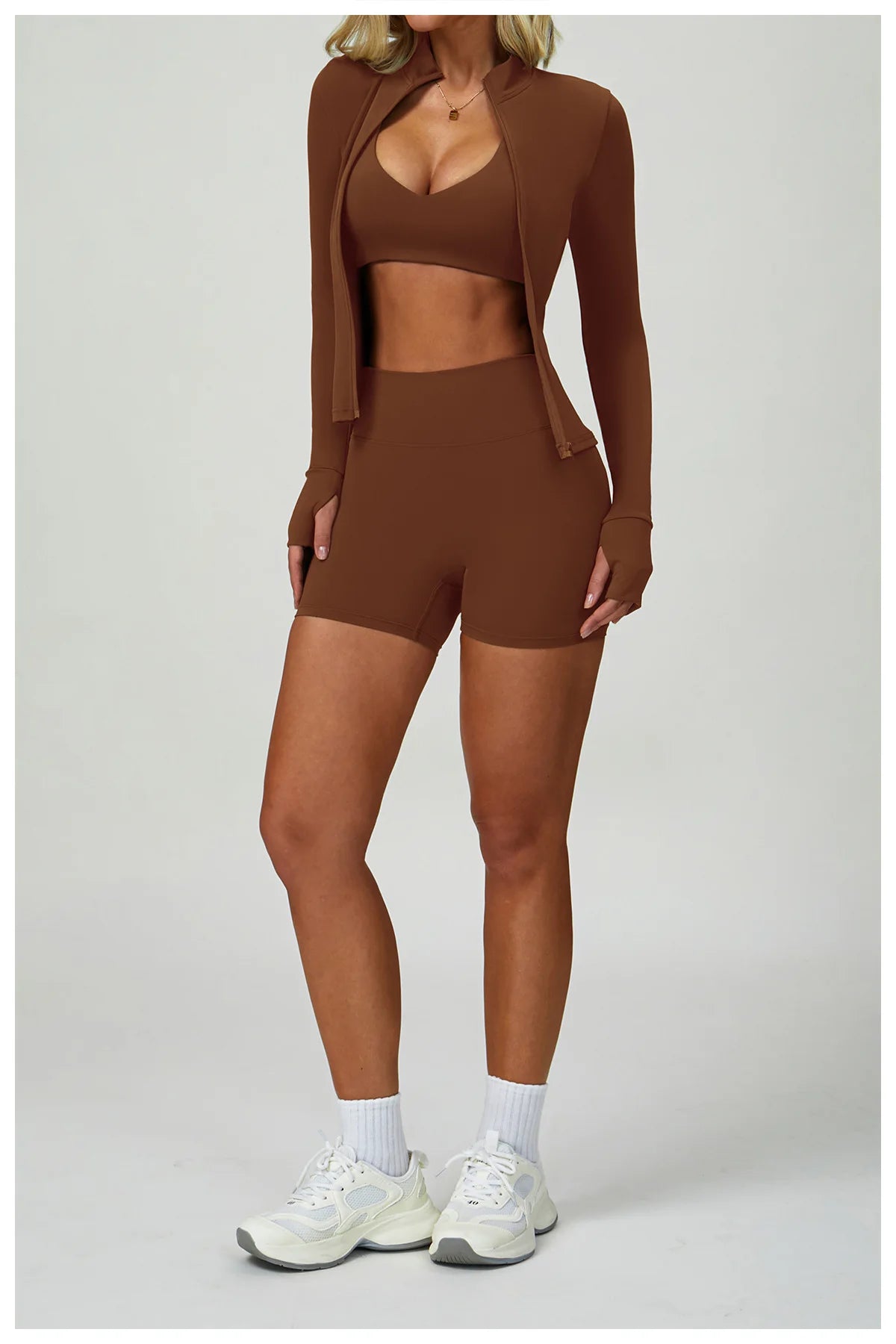 2/3PCS Women's Tracksuit Yoga Set Push Up Workout Sportswear Gym Clothing High Waist Leggings Fitness Long Sleeved Sports Suits