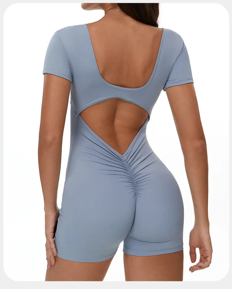 Yoga Jumpsuit Sexy Back V Rompers Gym Set Women Training Yoga Suit Sportswear Women Sports Jumpsuit Fitness Workout Bodysuits