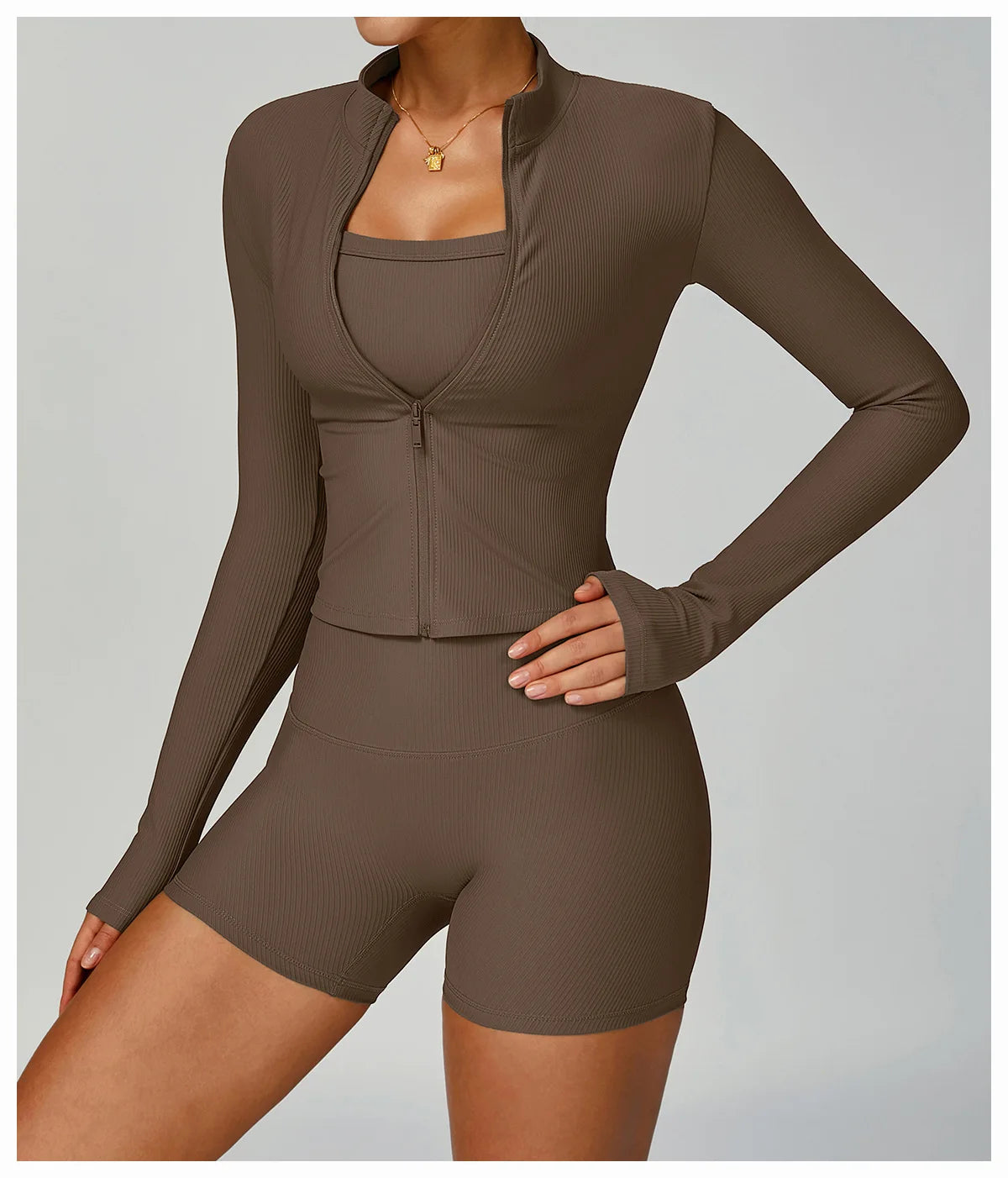 Yoga Jacket Women's Coat Standing Collar Yoga Long Sleeved Sports Jacket Running Training Fitness Top Gym Workout Running Tops
