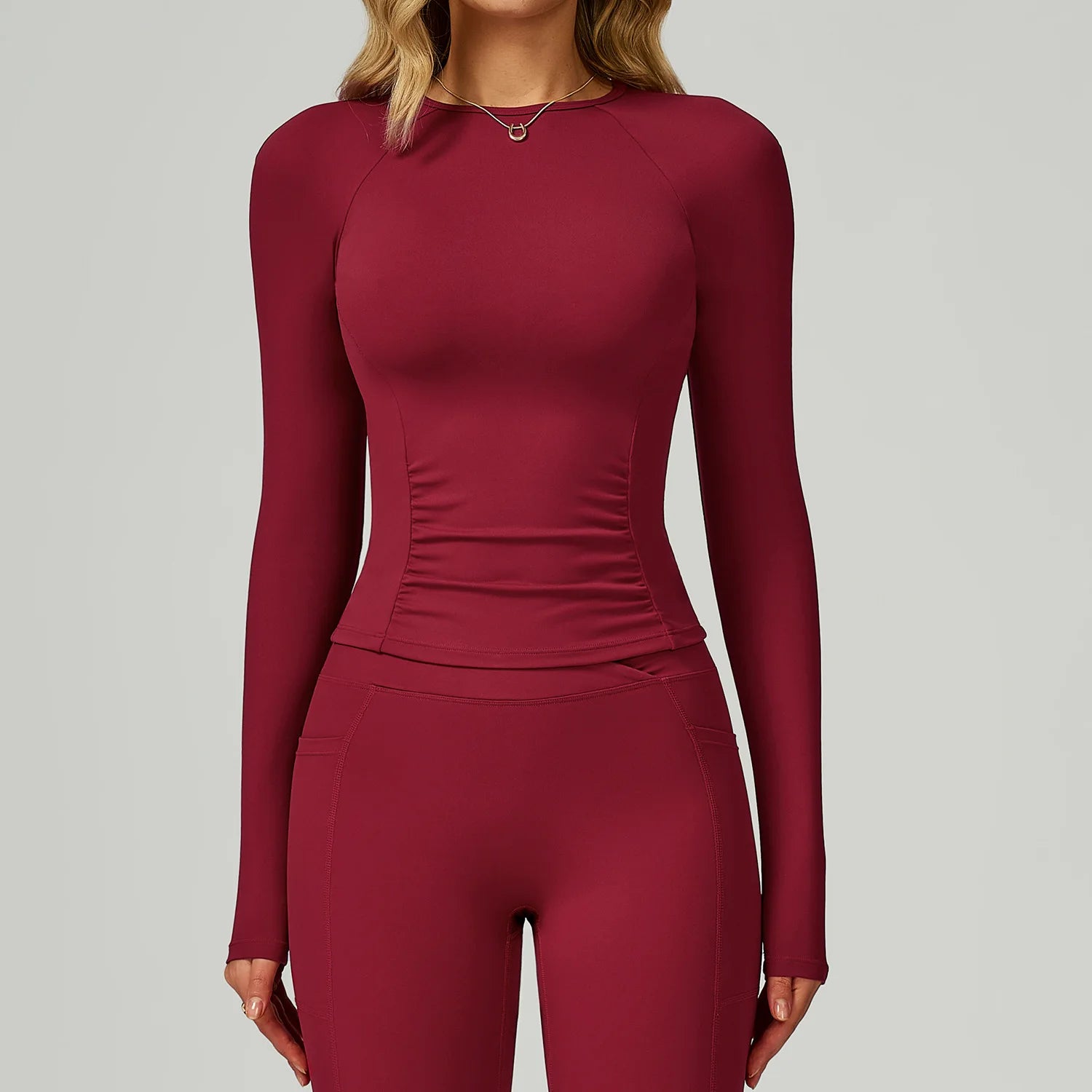 Women's Long Sleeve Top Yoga Shirts Running T-Shirt Workout Fitness Long Sleeve Gym Push Up Sports Top Sexy Training Crop Top