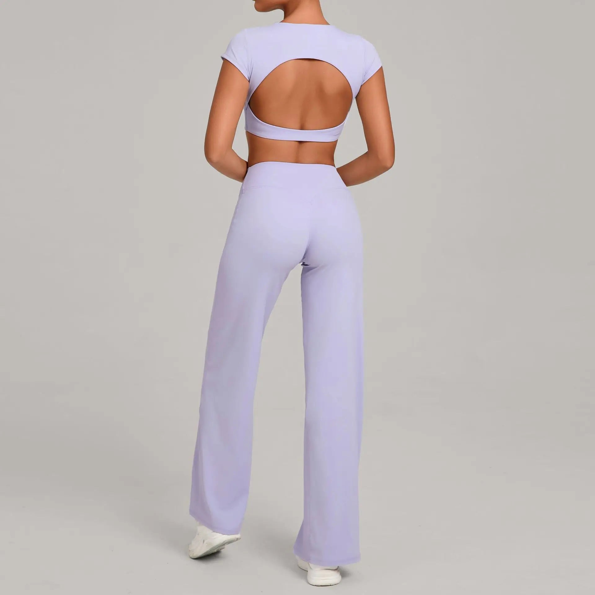 Women Tracksuit Yoga Suit 2PCS Sports Outfits Gym Set Running Workout Clothes Sports Short Sleeves Athletic Wear Yoga Clothing