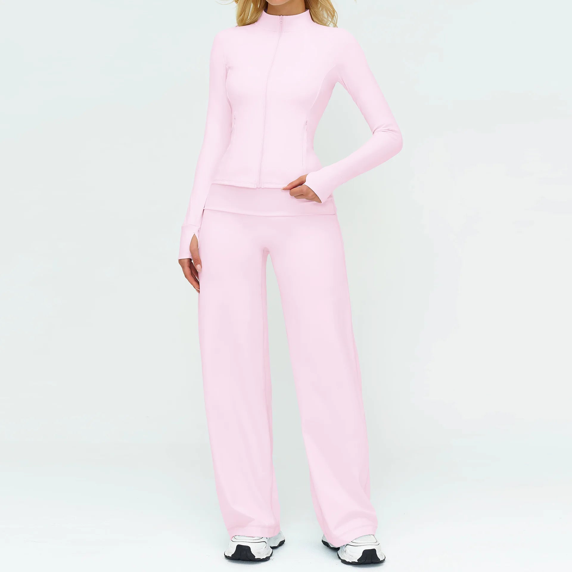 2/3PCS Women Tracksuit Yoga Set Sportswear Workout Clothes Athletic Wear Gym Outfit Fitness Bra Crop Top Long Sleeve Sports Suit