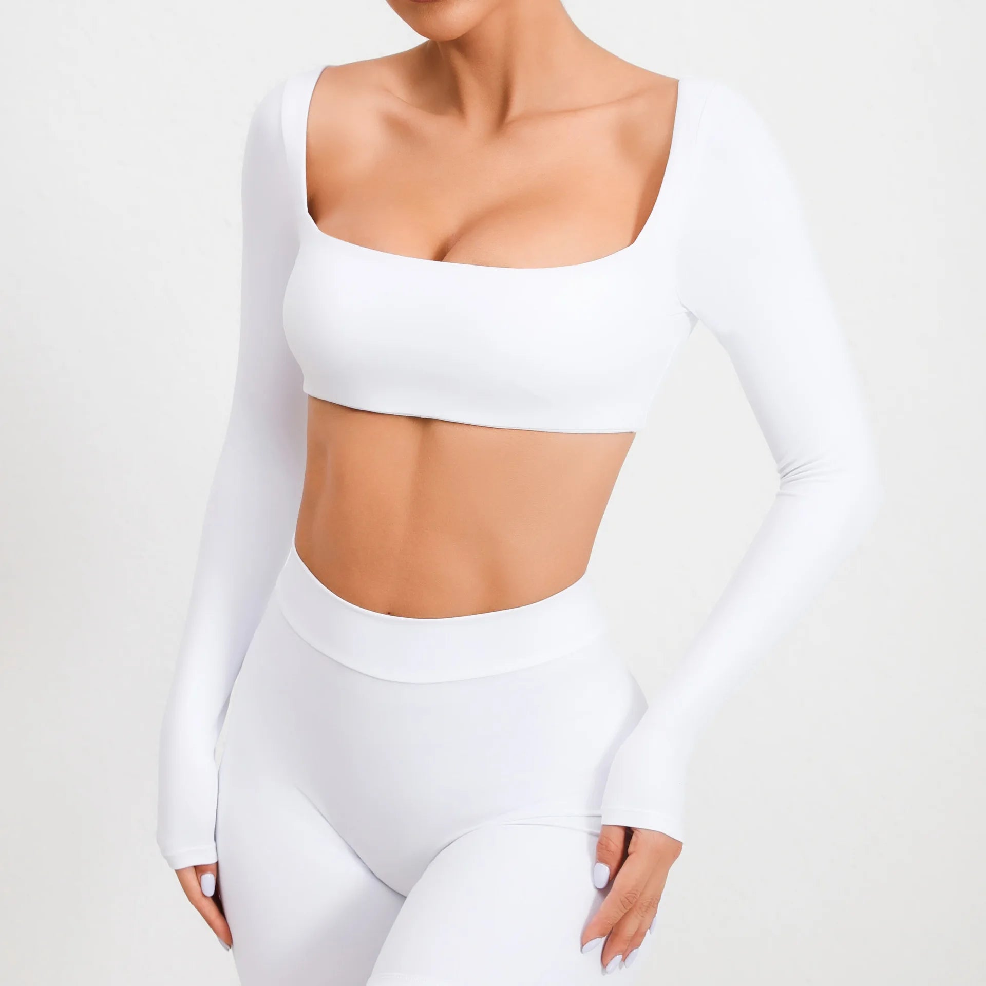 New Sport Shirt Women Clothes Sportswear Long Sleeve T-shirt for Fitness Yoga Wear Ladies Crop Top Gym Workout Top with Cups