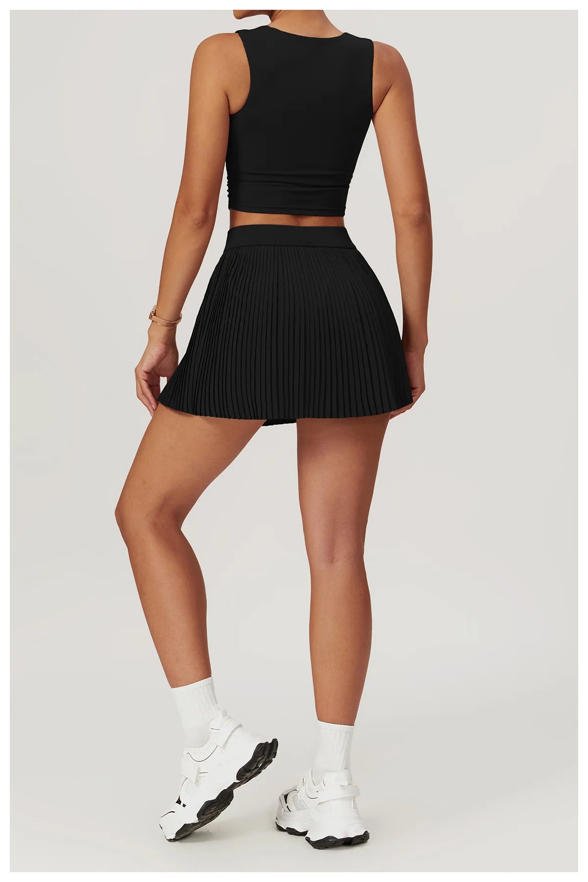 Women Pleated Sports Tennis Skirts Women High Waist Yoga Fitness Short Skirt With Pockets Gym Golf Loose Mini Skirt With Pockets