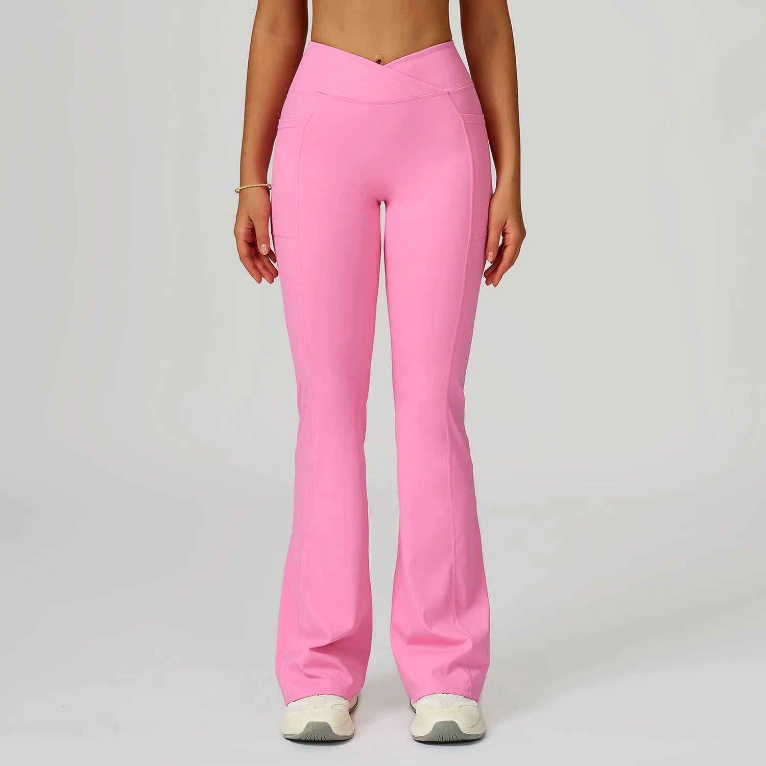 Flare Leggings Women Yoga Pants Bell-bottoms Yoga Trousers High Waist Fitness Pants Stretch Gym Casual Sports Wide Leg Pants