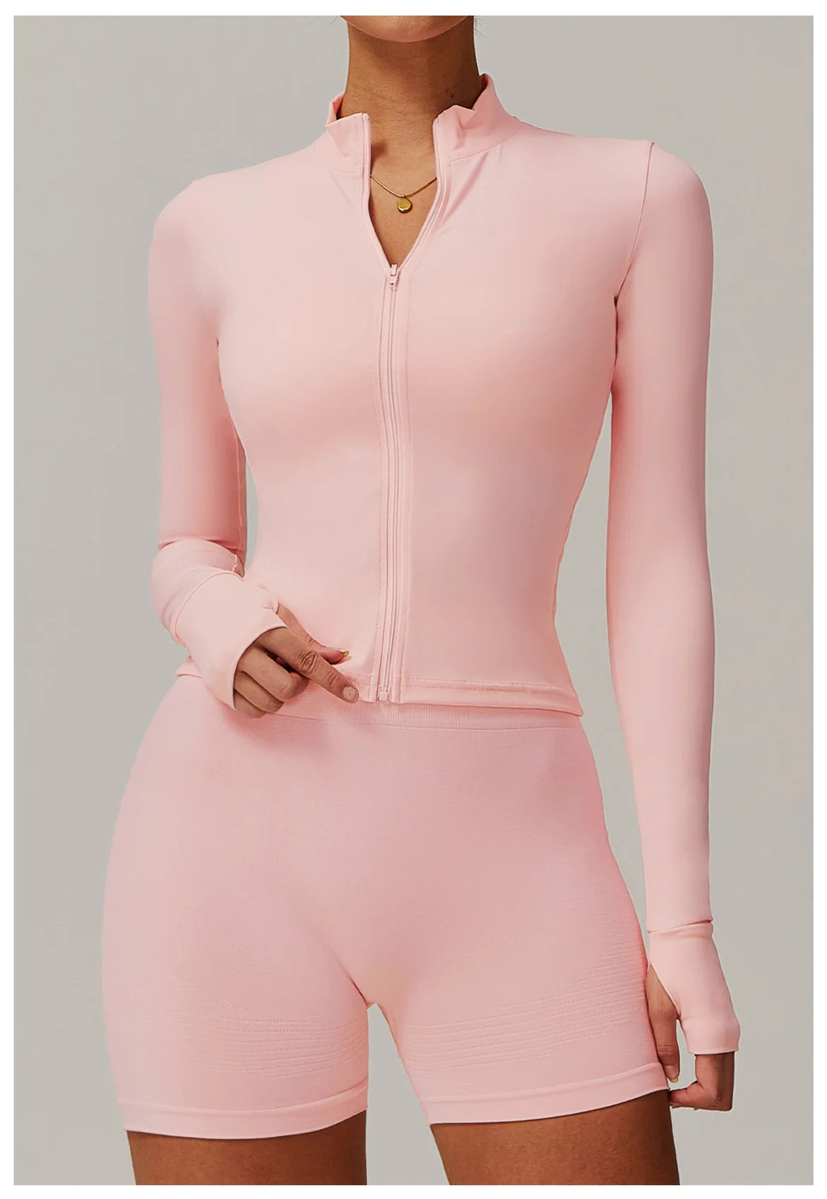 Women Zipper Jacket Yoga T-shirts Solid Sports Top Long Sleeve Crop Tops Running Shirts Sexy Quick Dry Fitness Gym Sport Wear
