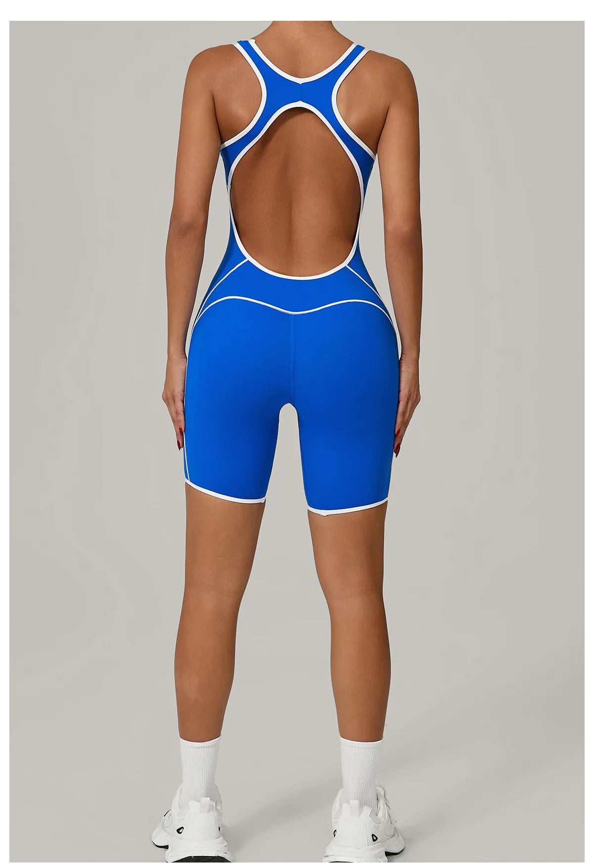 Color Blocked Gym Set Women Tracksuit Yoga Suit Sportswear Women Sports Jumpsuit Fitness Rompers Female Push Up Workout Bodysuit