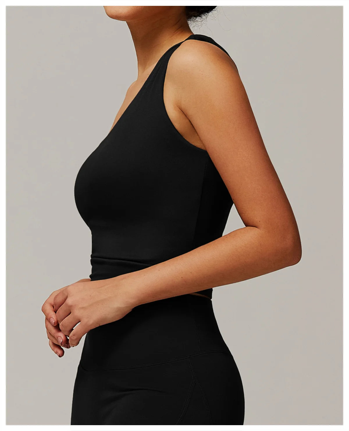 Single Shoulder Tank Top Women Gym Women Sports Underwear Push Up Crop Top Fitness Bra Breathable Running Athletic Sportswear