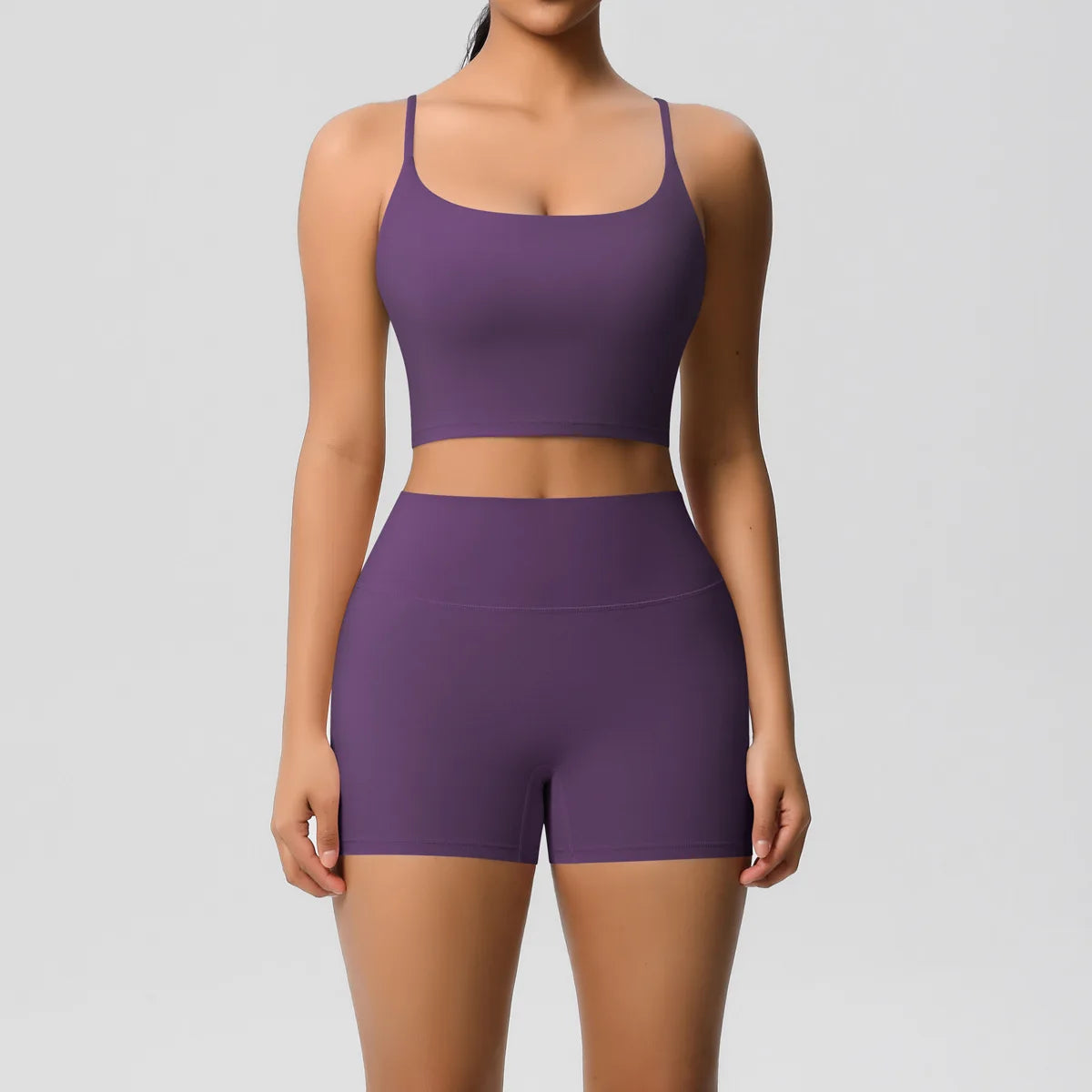 Yoga Sport Set Women Seamless Crop Top Bra Shorts Yoga Set Comfort Elastic Sportsuit Workout Outfit Fitness Gym Clothes