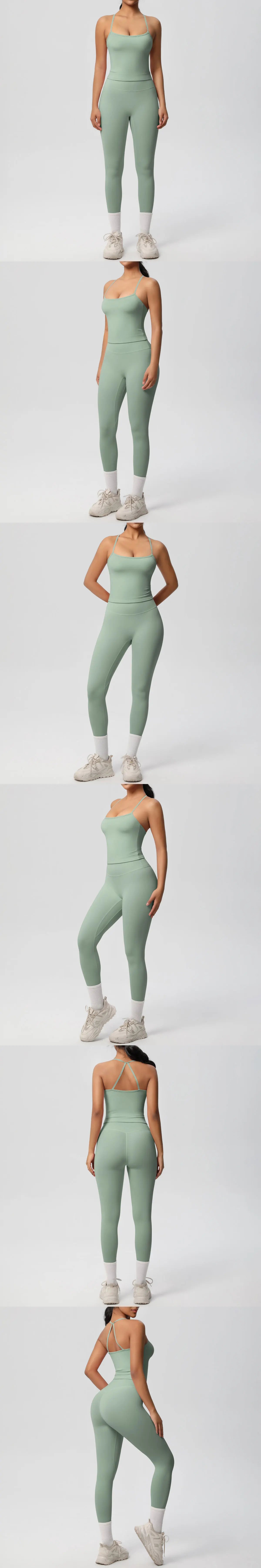 Yoga Outfits Women Tracksuit Fitness Suit Training Sleeveless Sport Gym Set Workout Overalls Sports Underwear Sportswear