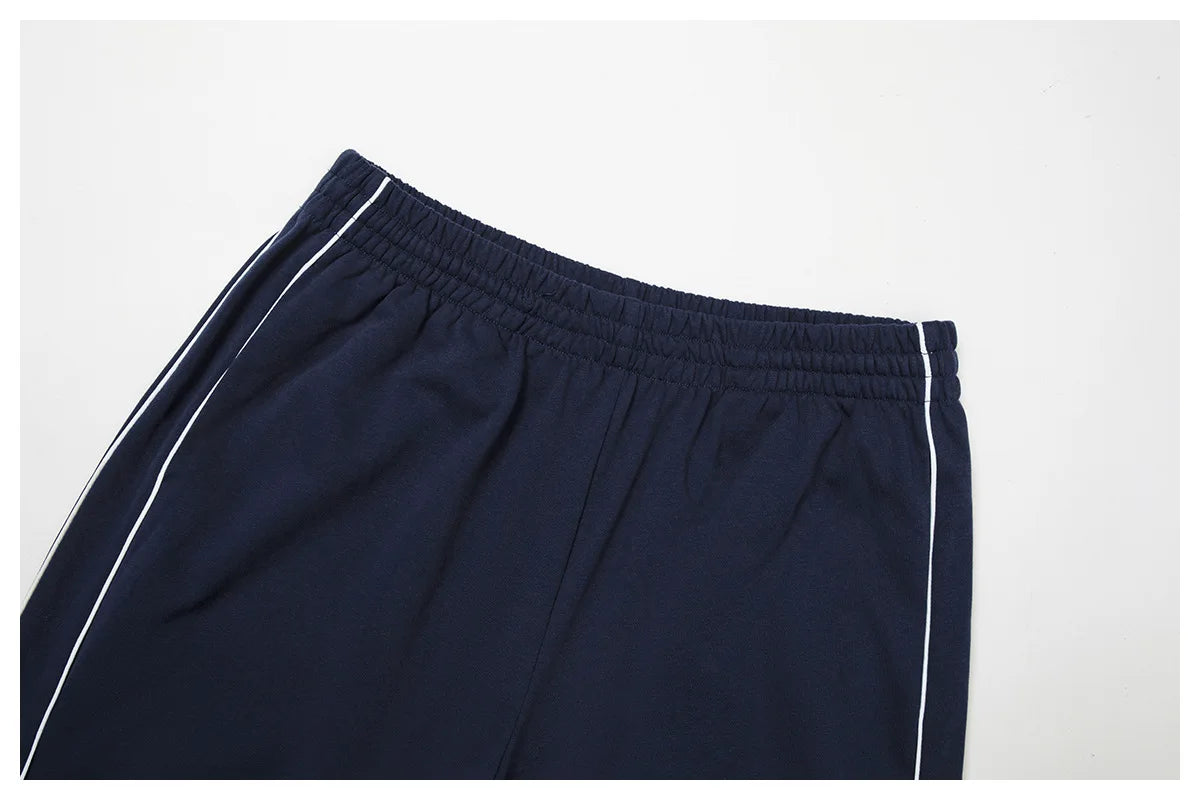 Color Blocking Sports Sweatpants Women Yoga Pants Loose High Waisted Straight Leg Sweatpants With Pockets Outdoor Fitness Pants