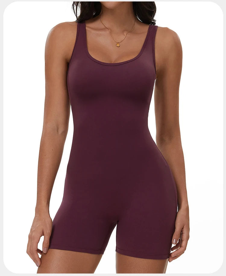 Yoga Jumpsuits Women Tracksuit Set Fitness Rompers Sexy One Piece Sports Bra Workout Bodysuit Sexy Back V Sportswear Gym Clothes