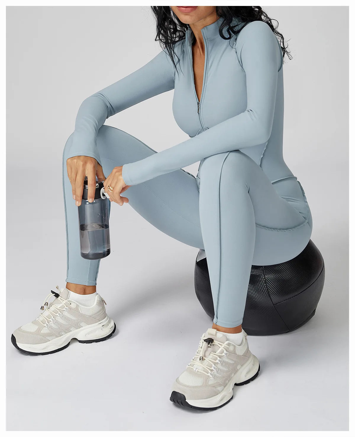 Women Sport Bodysuit Fitness Yoga Zipper Jumpsuit High Elasticity Outdoors Gym Tracksuits Workout Sports Sexy Jumpsuit Sportwear