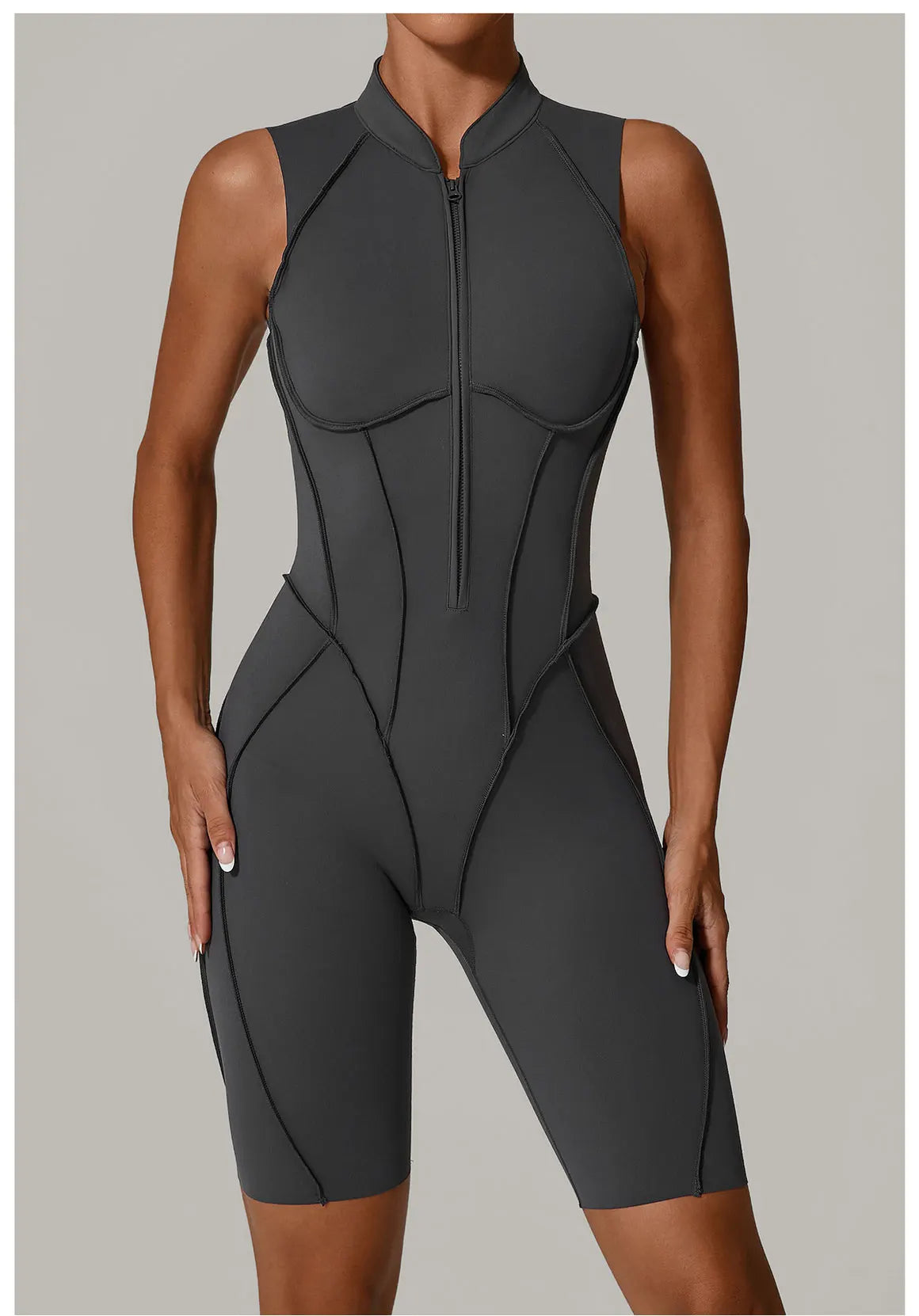 Zipper Jumpsuit Women's Fitness Suit Short Sets Sports Overalls for Woman Tracksuit Yoga Clothing Gym Workout Clothes Sportswear