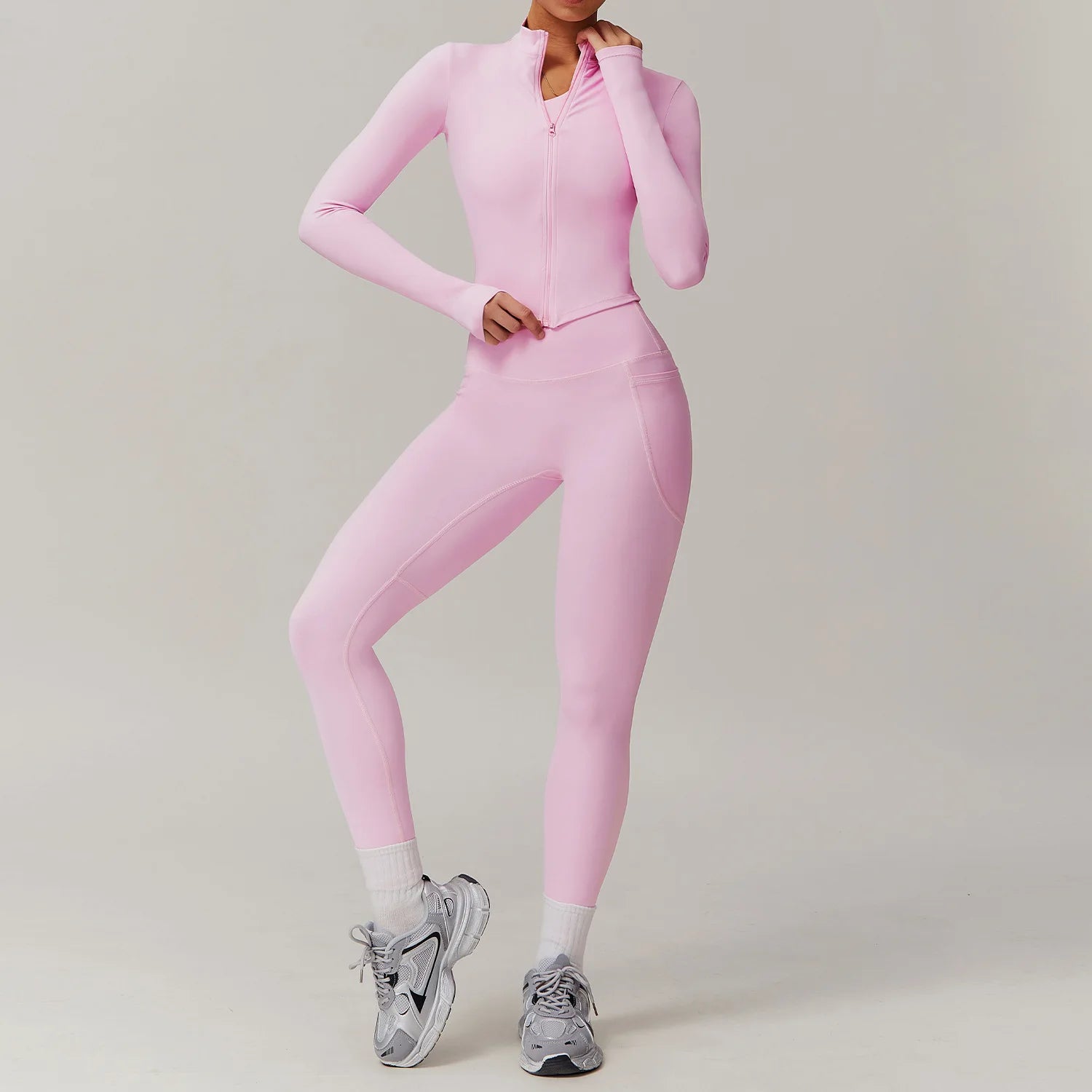 2PCS Yoga Suit Gym Set Women Sports Set Women Long Sleeve Running Workout Sportswear Female Tracksuit Sports Shirt Yoga Clothing