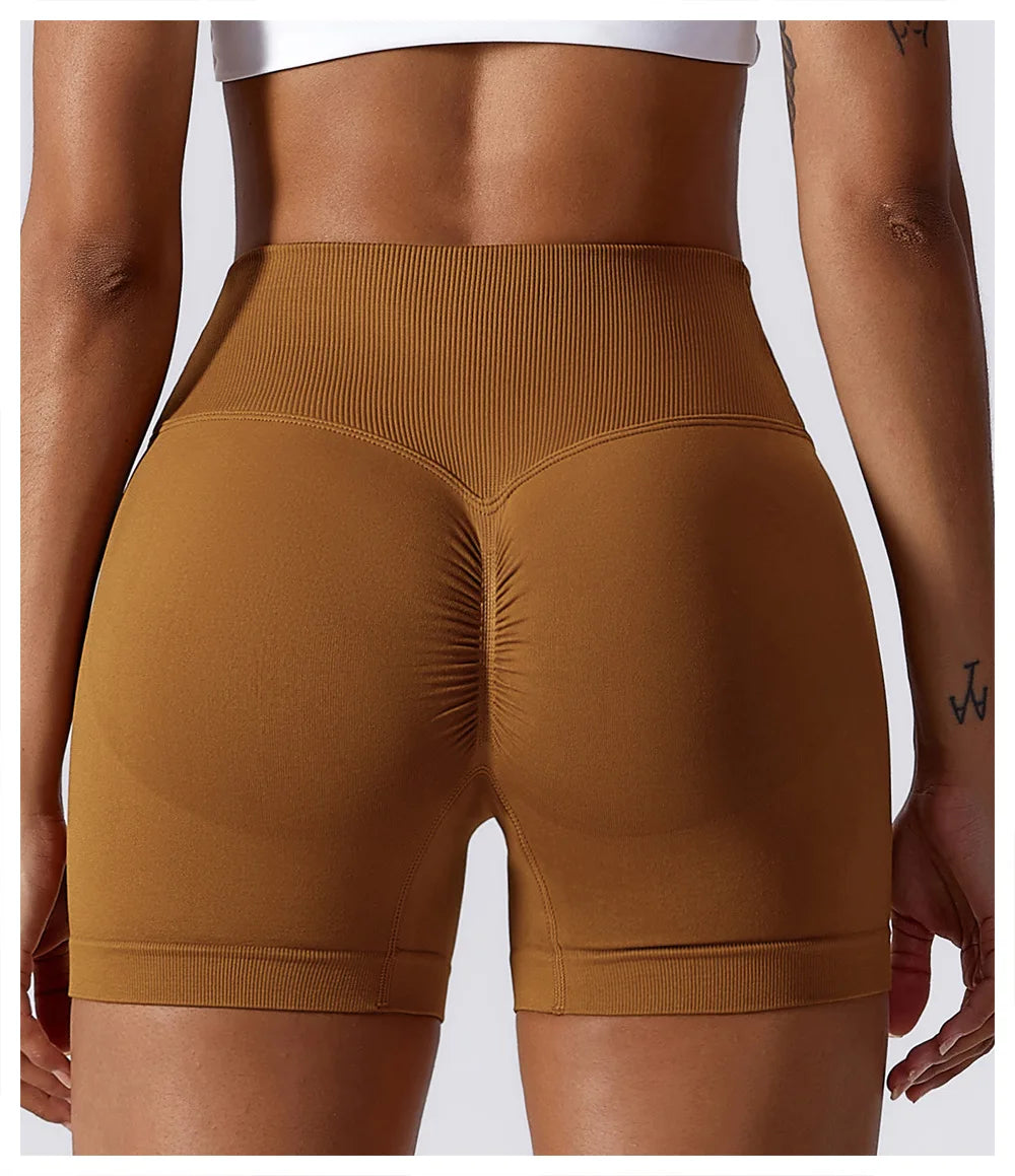 Summer Seamless Yoga Shorts High Waist Elasticity Sports Leggings Women Breathable Cycling Shorts Buttock Lift Gym Shorts Women
