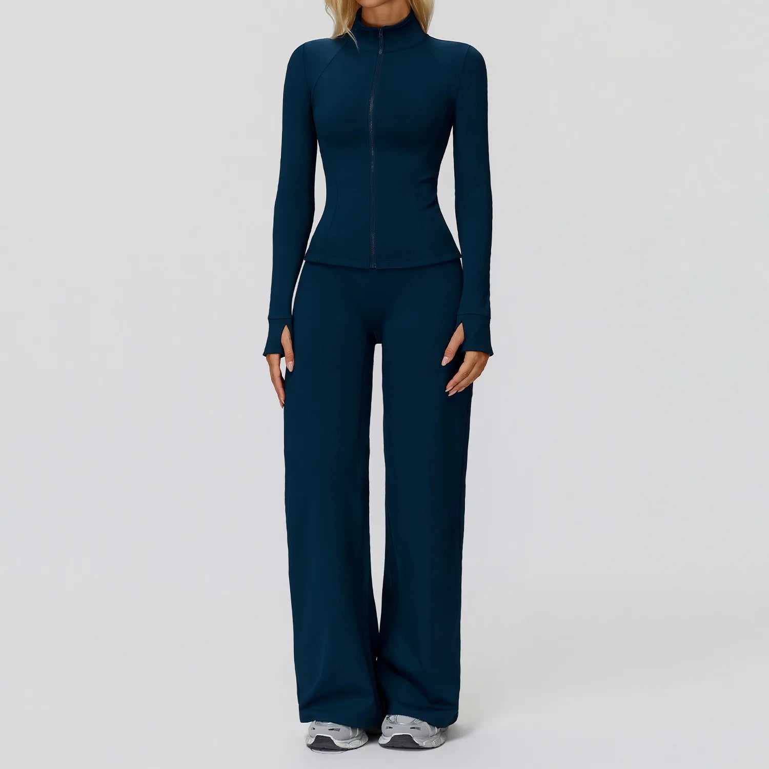 Yoga Set 2PCS Women Tracksuit Sportswear Workout Clothes Athletic Wear Gym Overalls Legging Fitness Top Long Sleeve Sports Suits