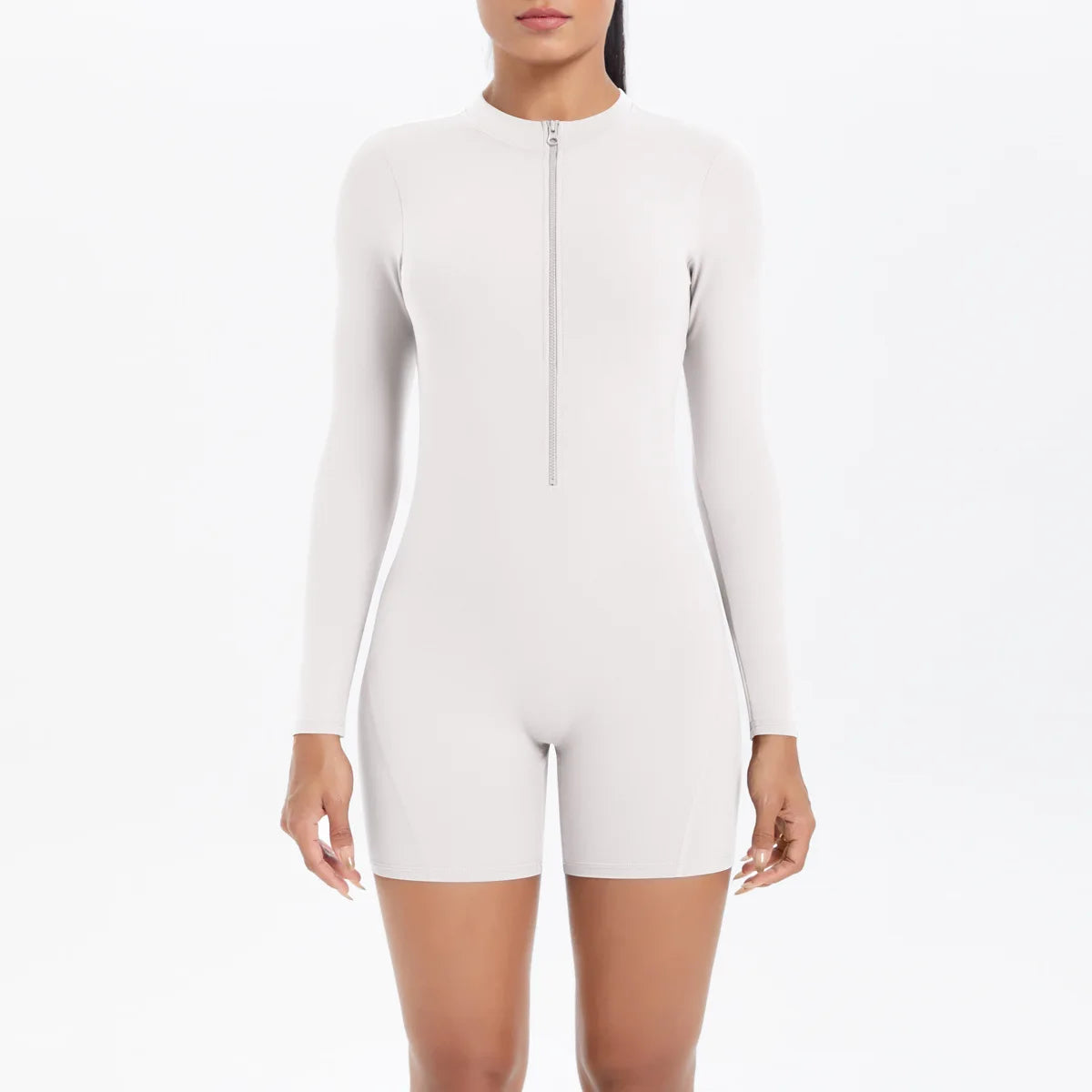 Gym Jumpsuit Women's Fitness Suit Short Set Sports Overalls Woman Tracksuit Yoga Clothing Zipper Long Sleeved Workout Sportswear