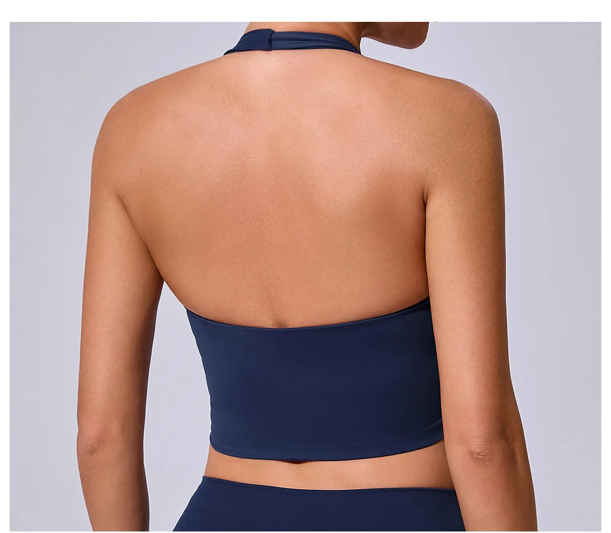 Women Hanging Neck Yoga Sports Bra Breathable Shock Proof Gym Workout Fitness Push Up Top Yoga Running Sportswear Vest Bra