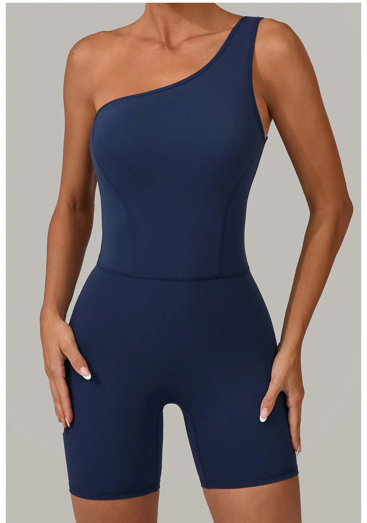 One Shoulder Jumpsuit Women's Fitness Suit Short Sets Sports Overalls for Woman Tracksuit Yoga Clothing Gym Workout Sportswear