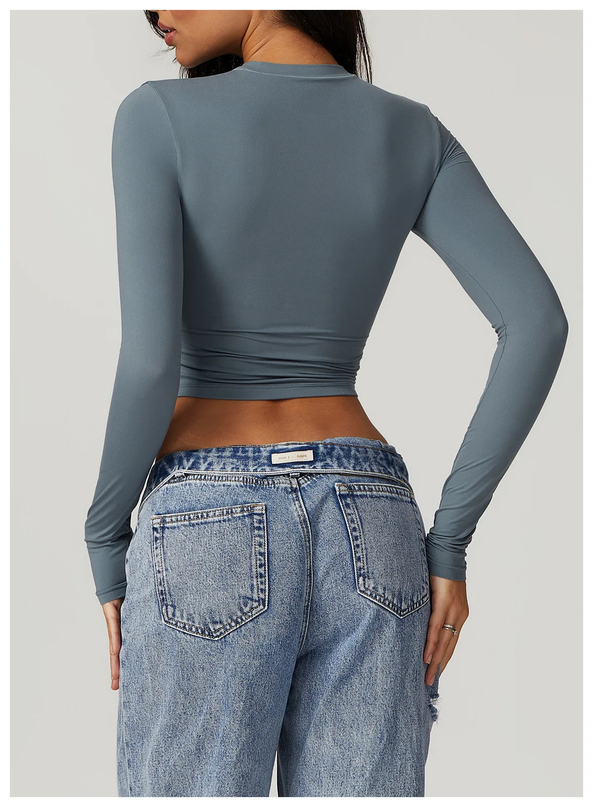 Women Yoga Shirts Crop Top Long Sleeves Shirts for Women Yoga  Long Sleeves Sports Fitness Top Push Up Gym Clothes Workout Tops