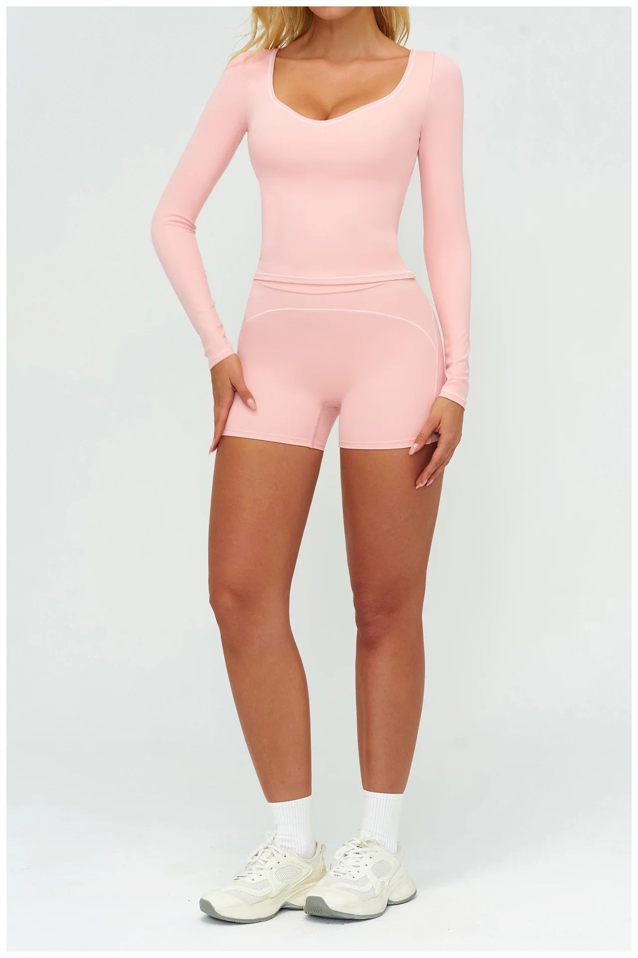 Yoga Set Women Tracksuit 2PCS Sportswear Workout Clothes Athletic Wear Gym Leggings Fitness Outfits Top Long Sleeve Sports Suits