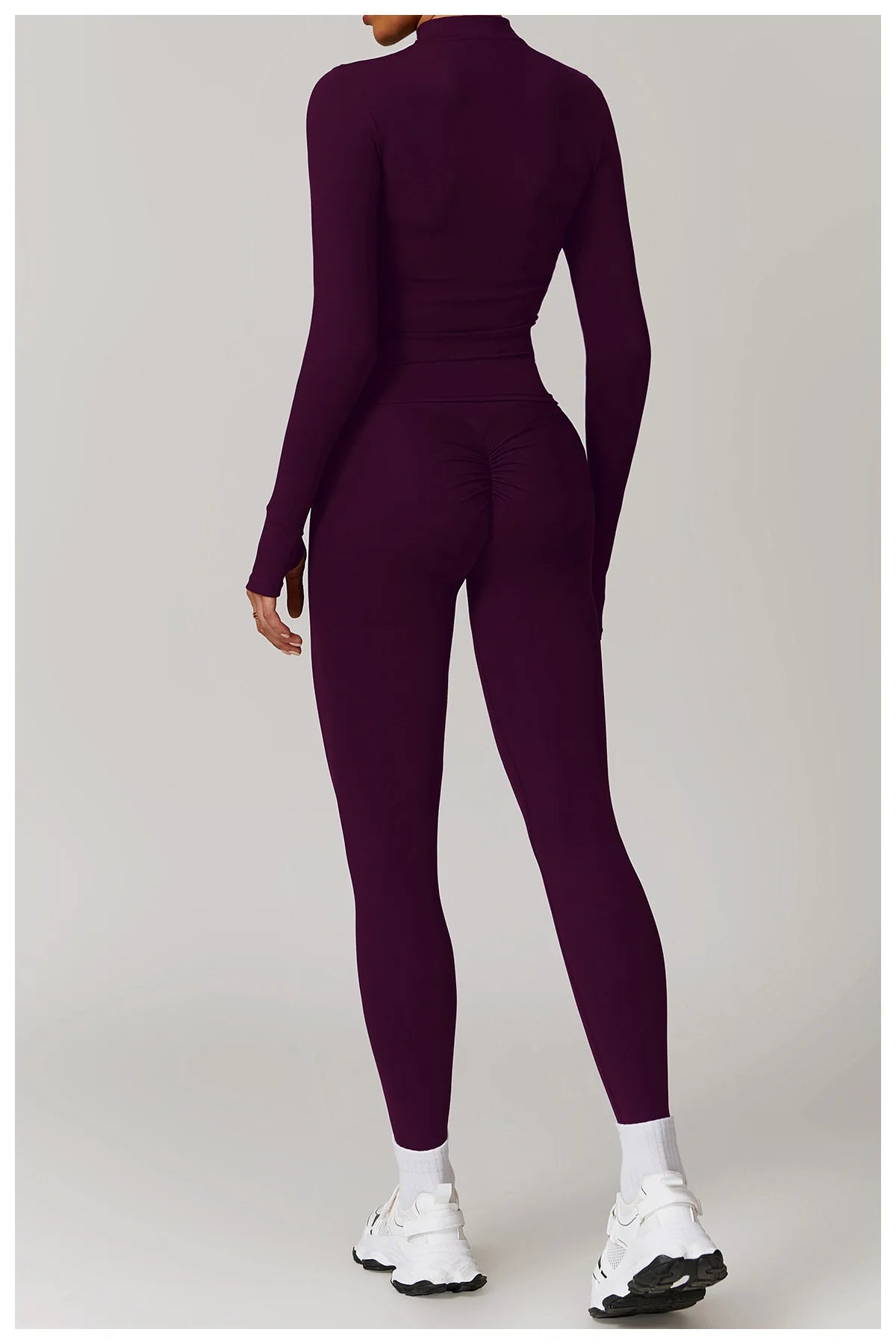 Women Outdoor Running Fitness Wear T-shirt Long Sleeved Thumb Holes Top Zipper Yoga Long Sleeved Yoga Shirt Gym Push Up Workout
