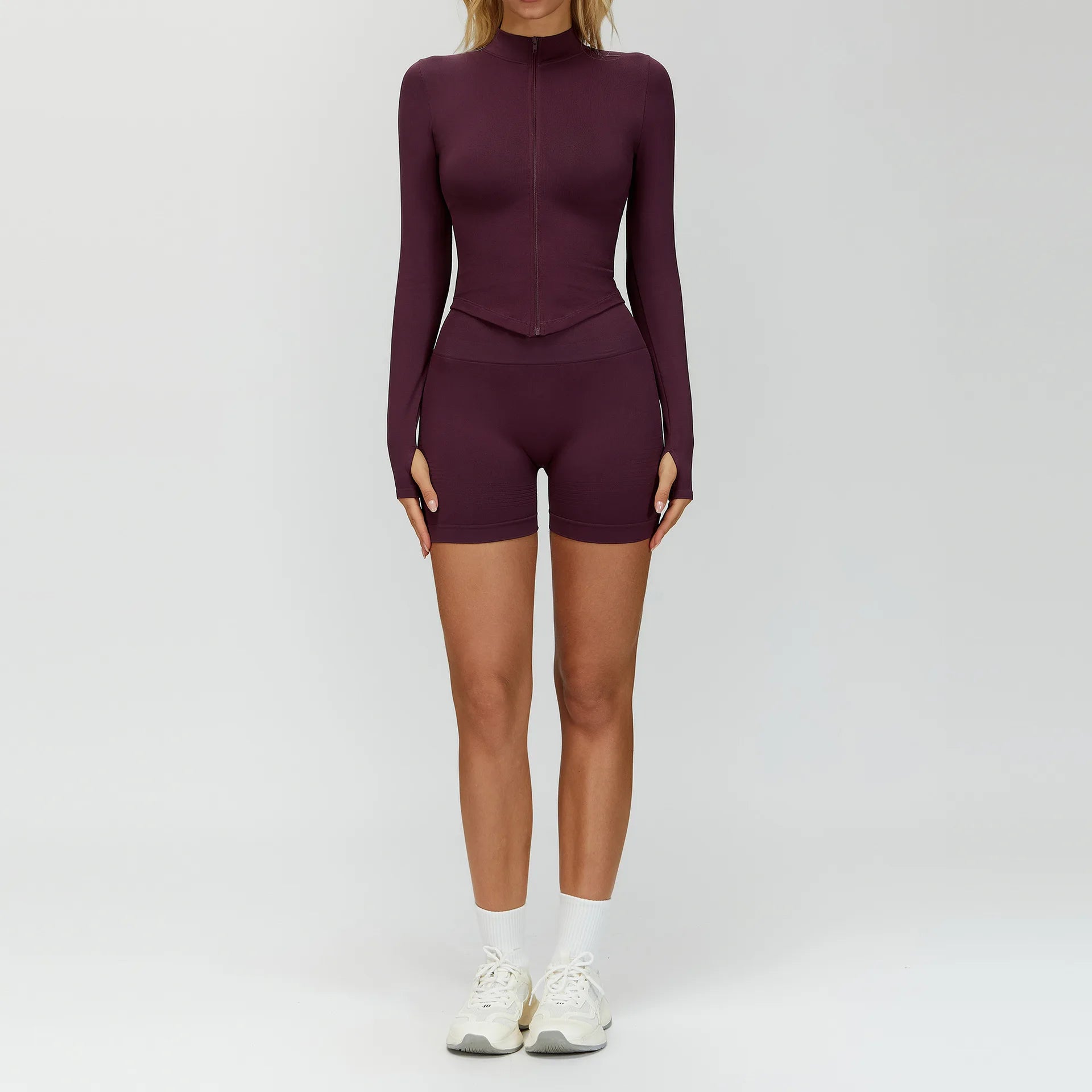 2PCS Seamless Women Tracksuit Yoga Set Workout Outfit Sportswear Gym Clothing Fitness Long Sleeve High Waist Legging Sports Suit