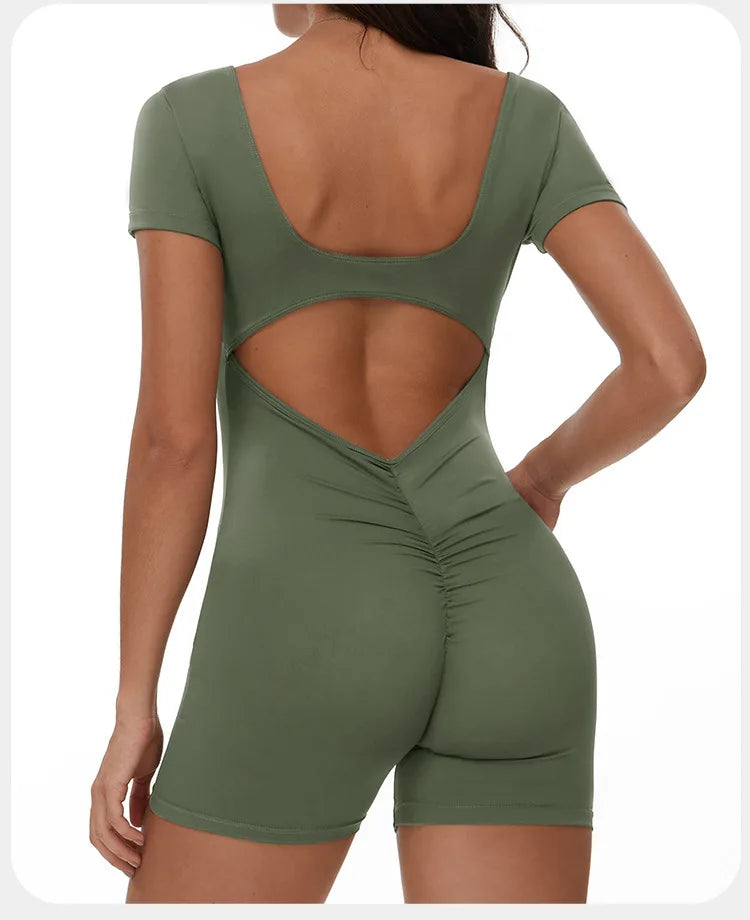 Yoga Jumpsuit Sexy Back V Rompers Gym Set Women Training Yoga Suit Sportswear Women Sports Jumpsuit Fitness Workout Bodysuits