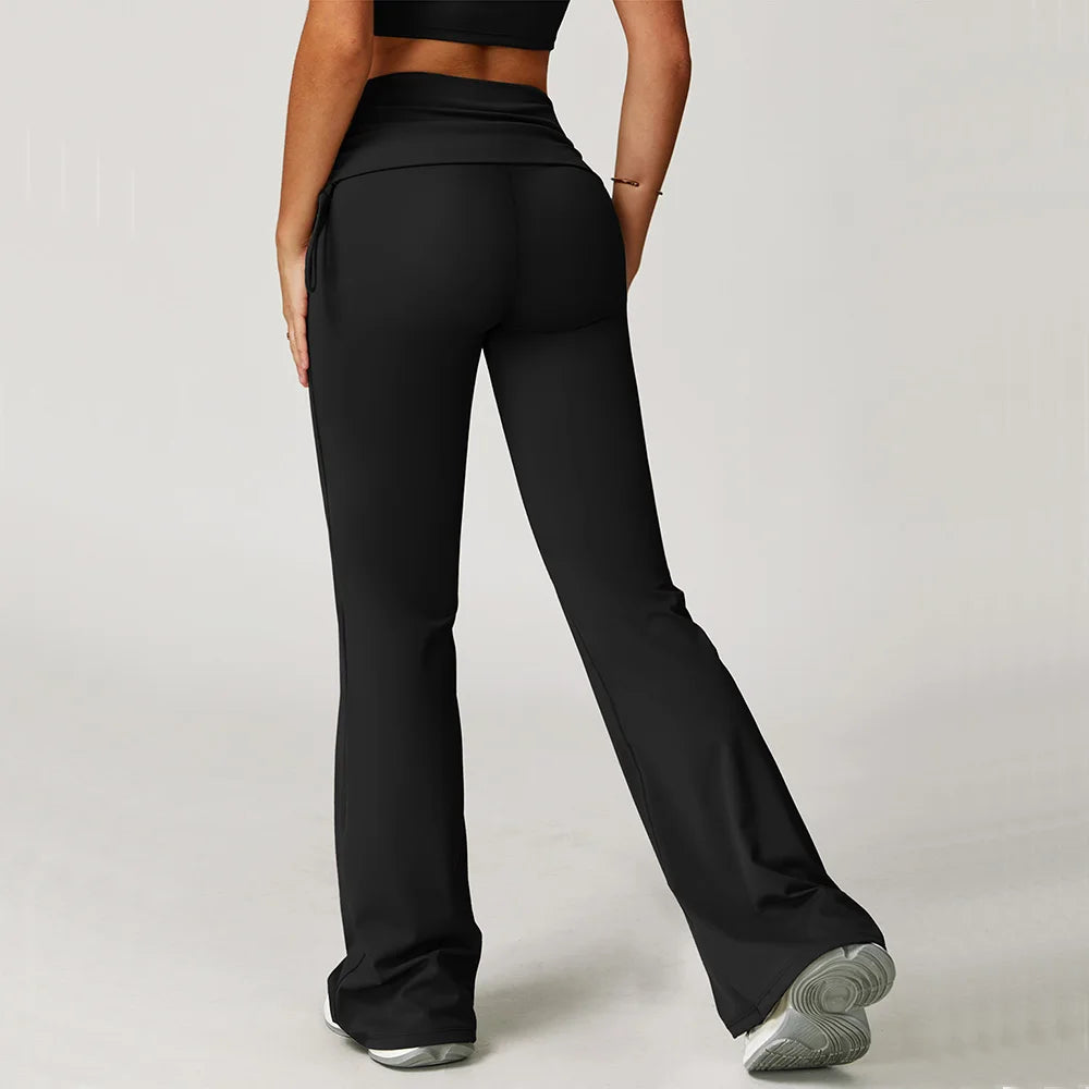 Yoga Bell-bottoms Gym Leggings Women Wide Leg Pants High Waist Booty Lifting Leggings Pants Women Sports Clothing Fitness Wear