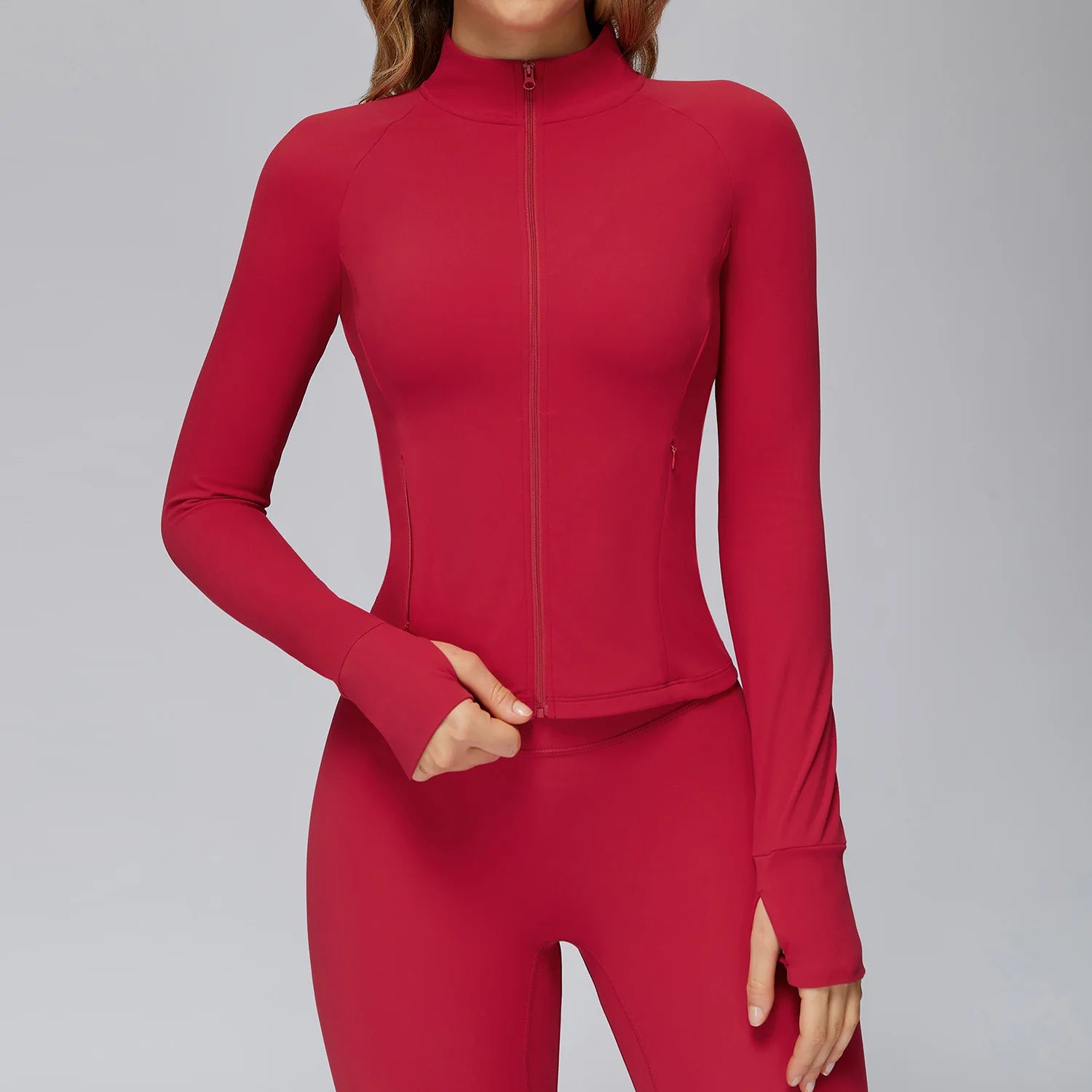 Zip Fitness Clothes Women Long Sleeve Sports Jacket Gym Clothes Woman Yoga Shirt Quick Dry Top Sunscreen Sportswear Yoga Clothes