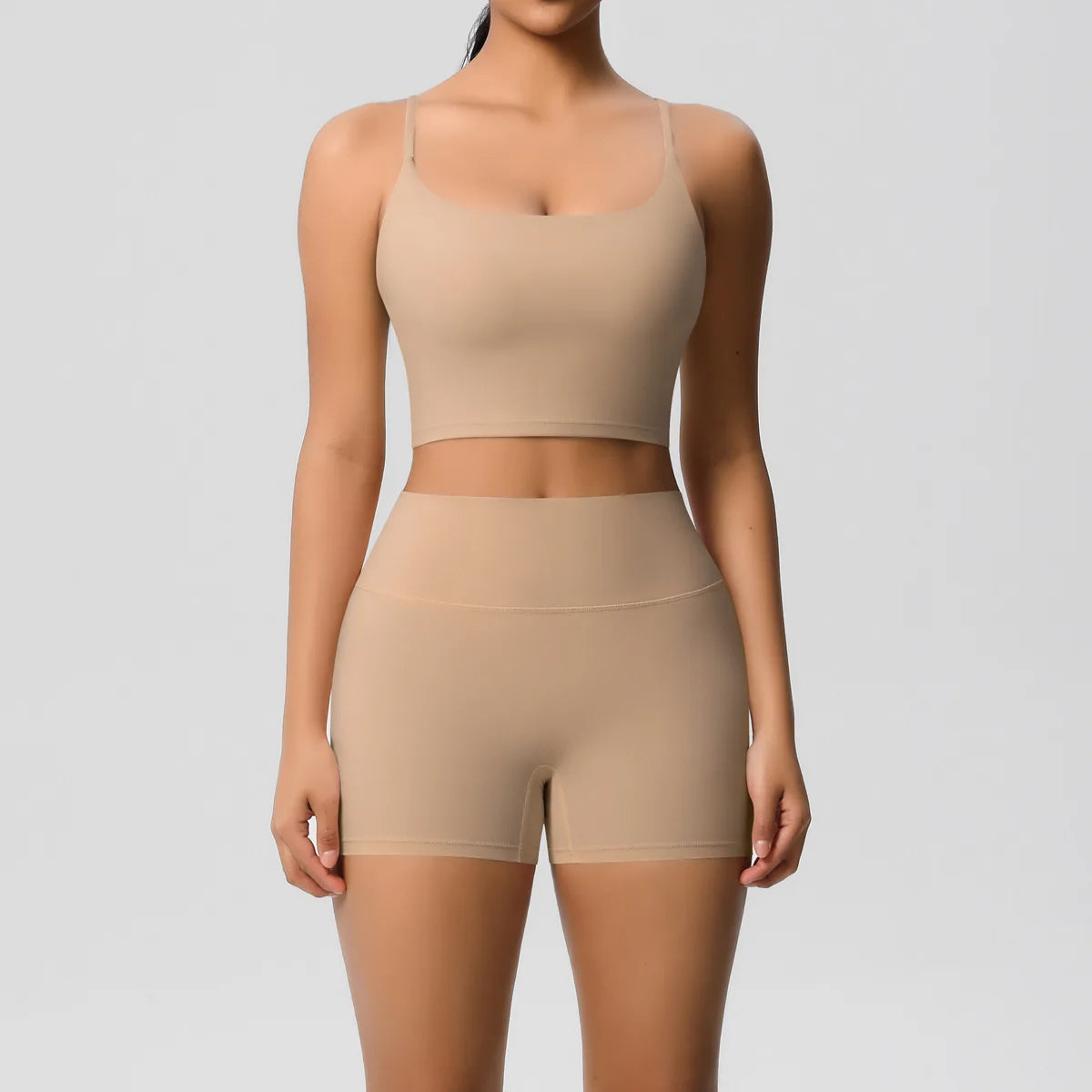 Yoga Sport Set Women Seamless Crop Top Bra Shorts Yoga Set Comfort Elastic Sportsuit Workout Outfit Fitness Gym Clothes