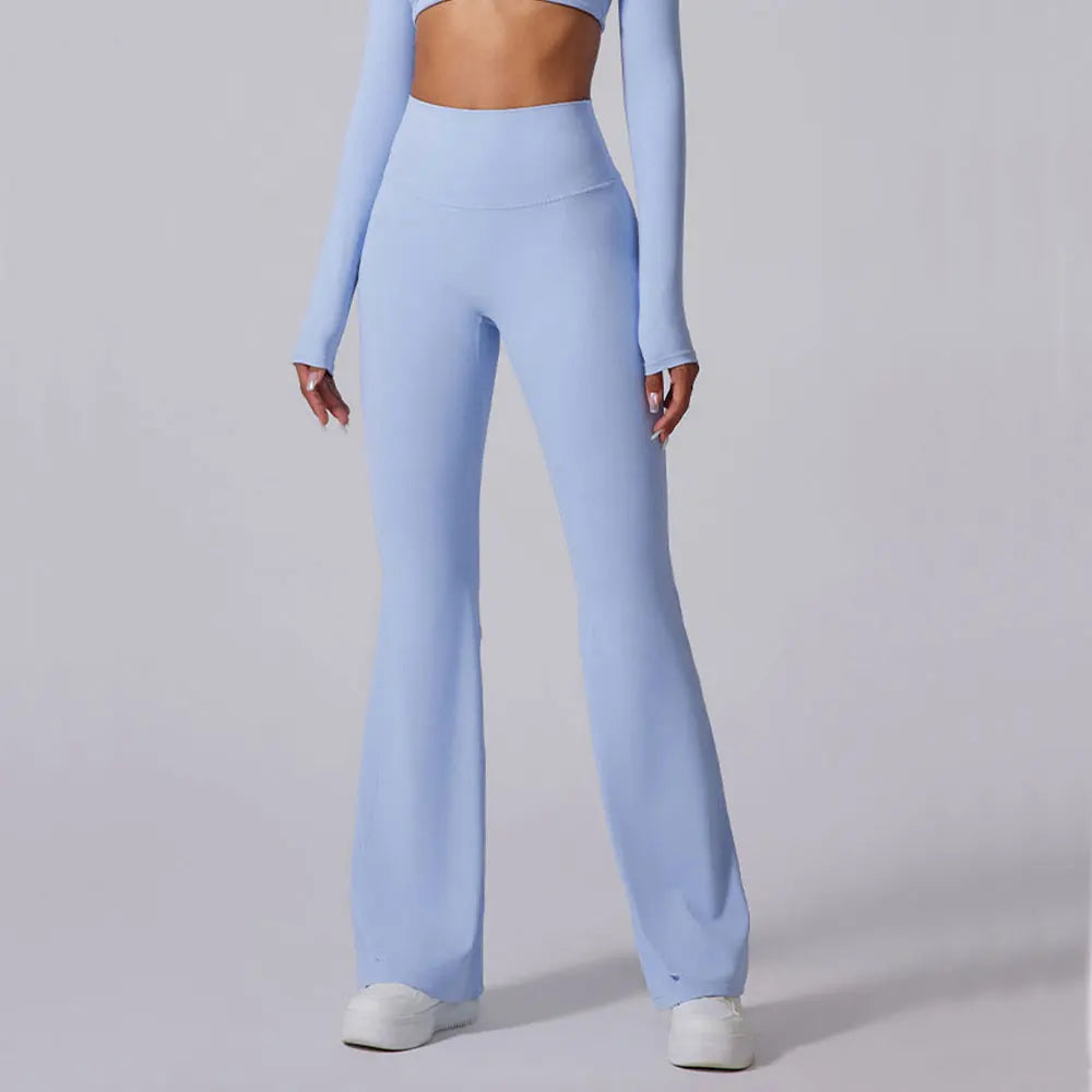 Women's High Waist Flared Leggings Gym Fitness Yoga Pants Workout Runing Sport Leggings Control Tummy Yoga Wide Leg Pants