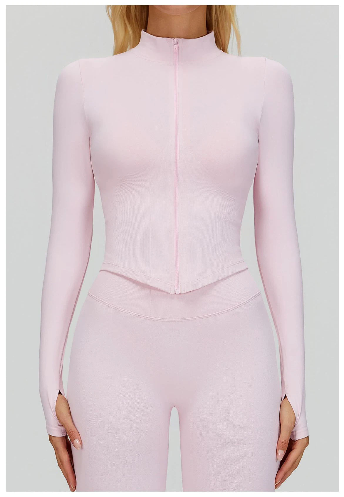 Seamless Outdoor Sports Long Sleeved Women Yoga Coat Quick Dry Zipper Cardigan Stand Up Collar Jacket Running Fitness Jacket Top
