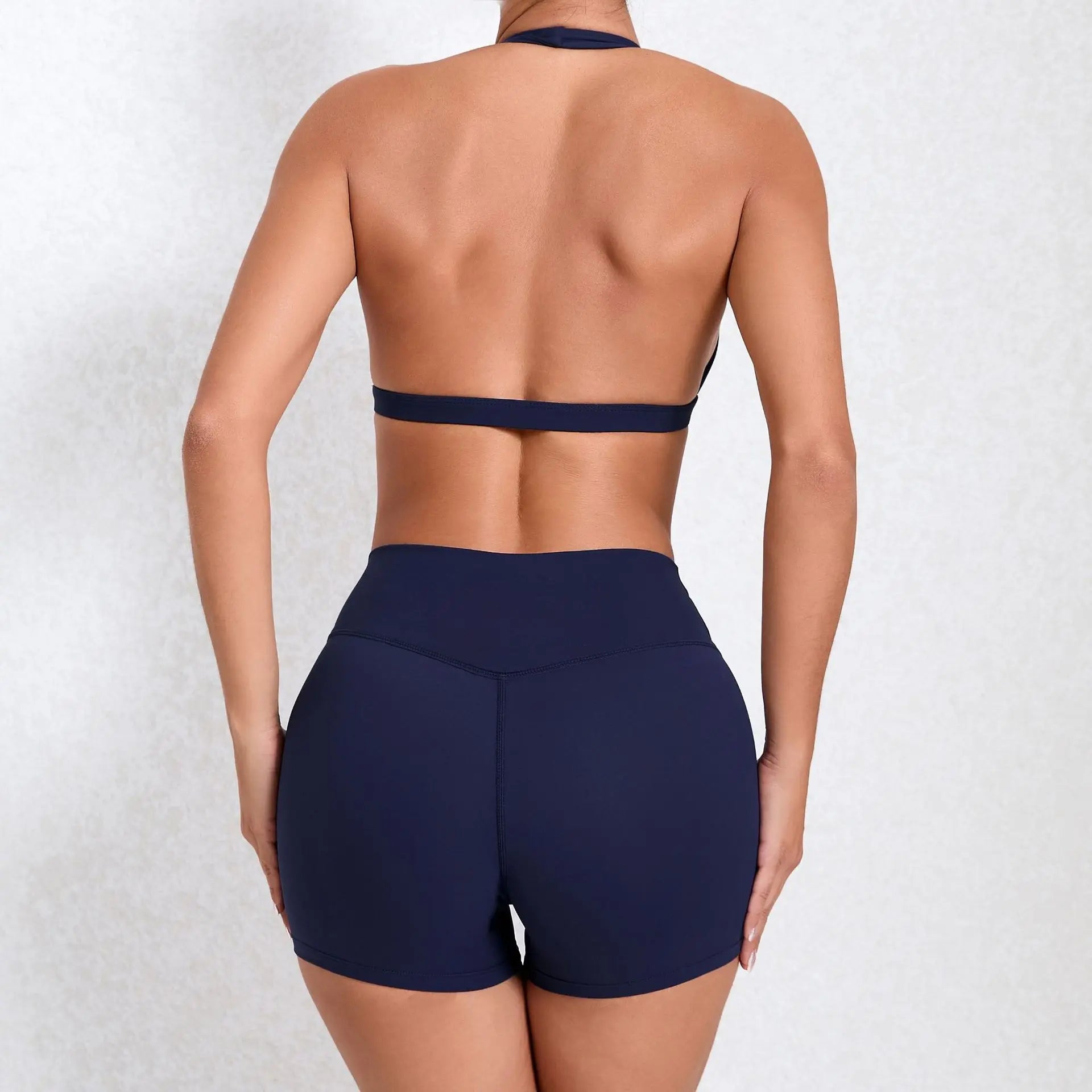 2PCS Yoga Sets Women Gym Workout Clothes High Waist Yoga Shorts Sports Bra High Waist Short Sets Push Up Running Athletic Wear