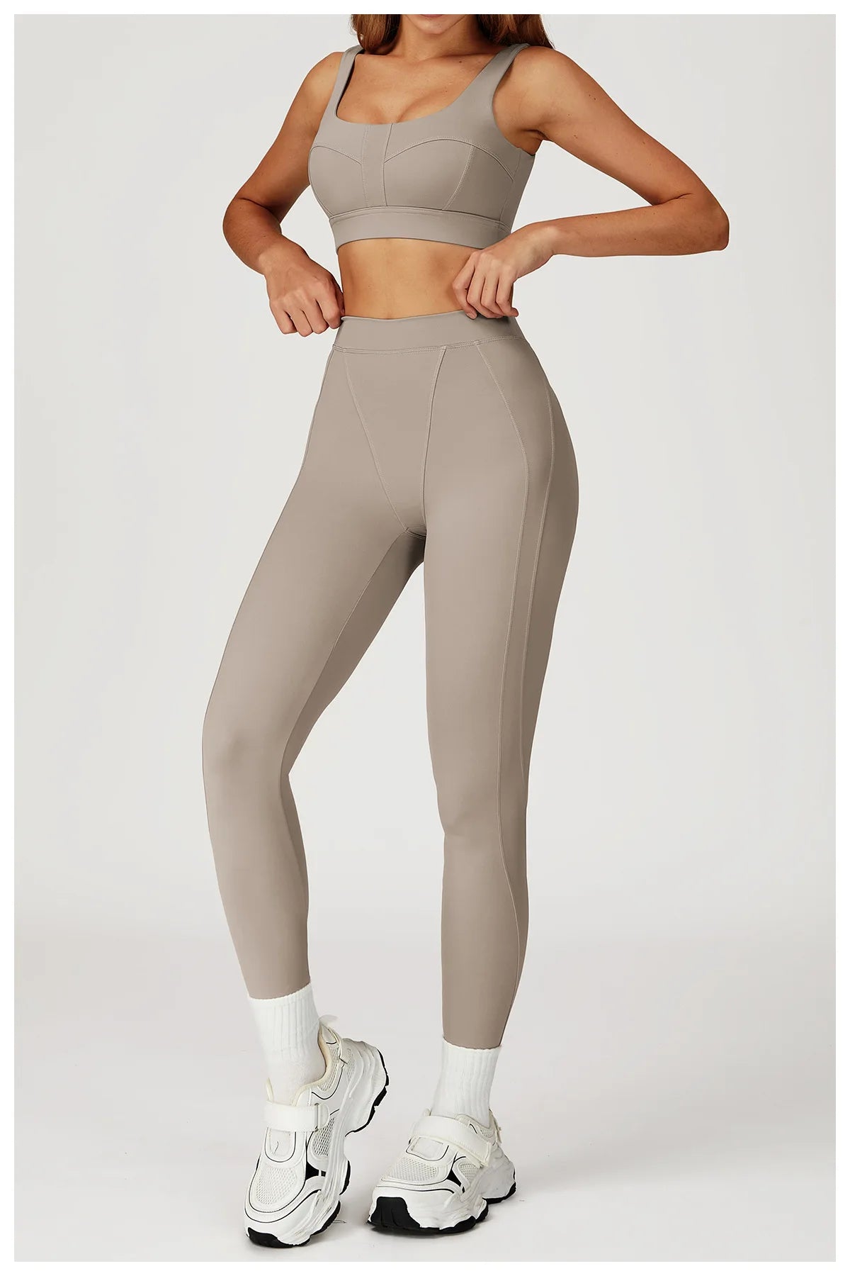2PCS Yoga Set Gym Clothes Sportswear Yoga Suits For Women Outfits Fitness Set Tracksuits Sports Bra Gym Long Sleeved Leggings
